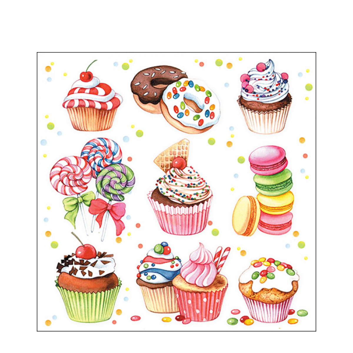 Ambiente Papierservietten Süßigkeiten, Sweets, Lunch 33x33cm