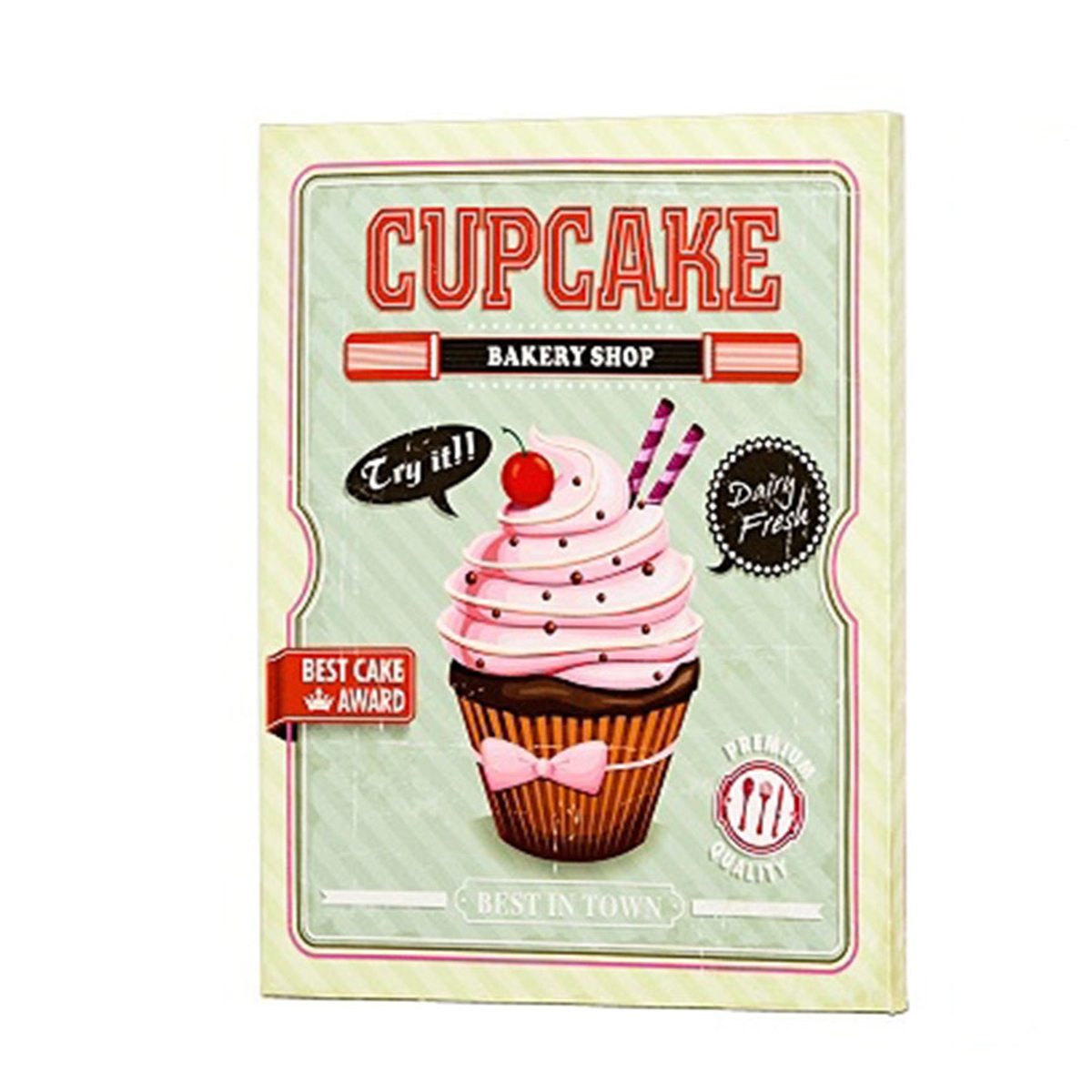 Deko Bild Cupcake, hellgrün, 30x40cm, Canvas