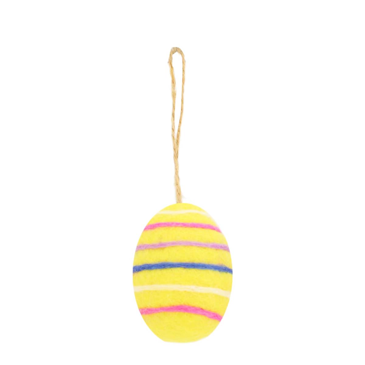 Deko Ei, Osterei aus Filz, gelb mit Ringel, 5x7cm, Hänger, DIJK Natural Collections