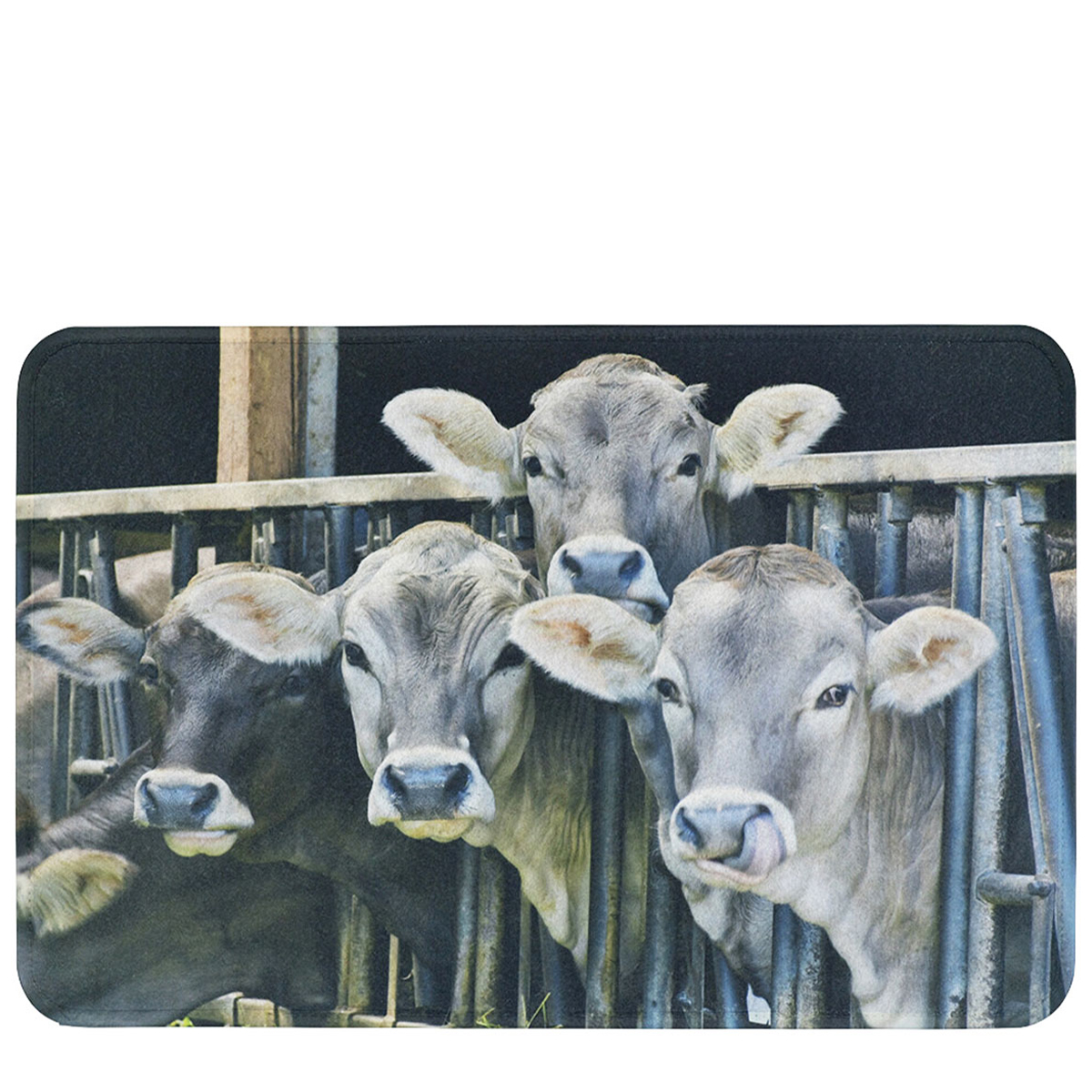 Textil Fußmatte Kuh, Kälber im Stall, 75x50cm, Mars & More