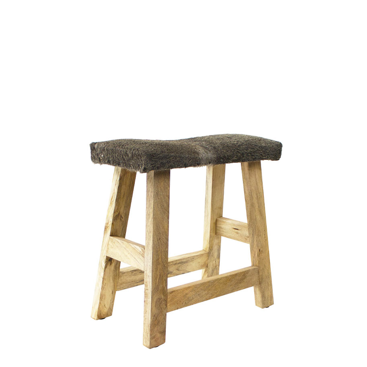 Kuhfell Bank, grau, 46cm, Mars & More