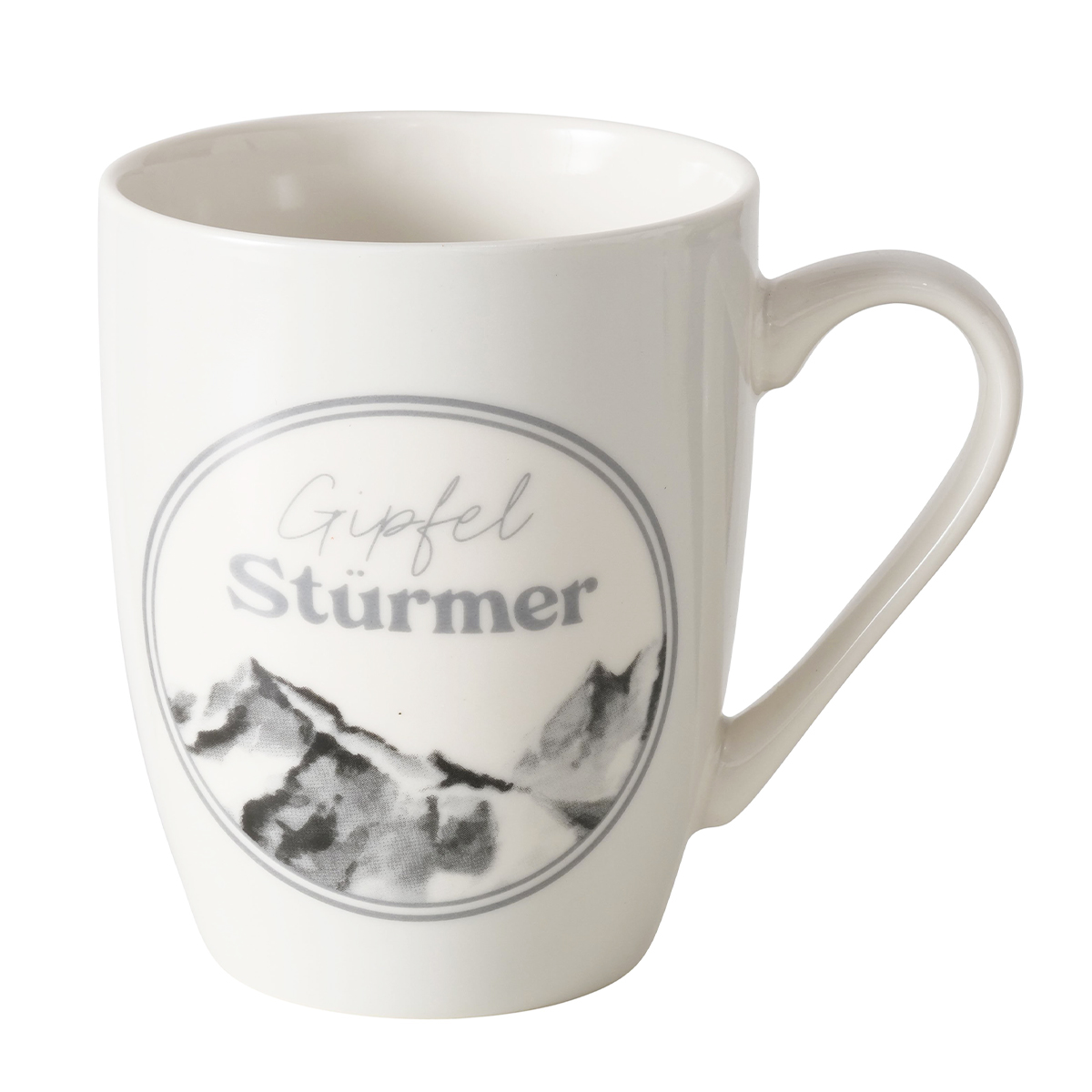 Becher Berge Gipfelstürmer, Henkelbecher, 350ml, Keramik, Boltze Home Collections