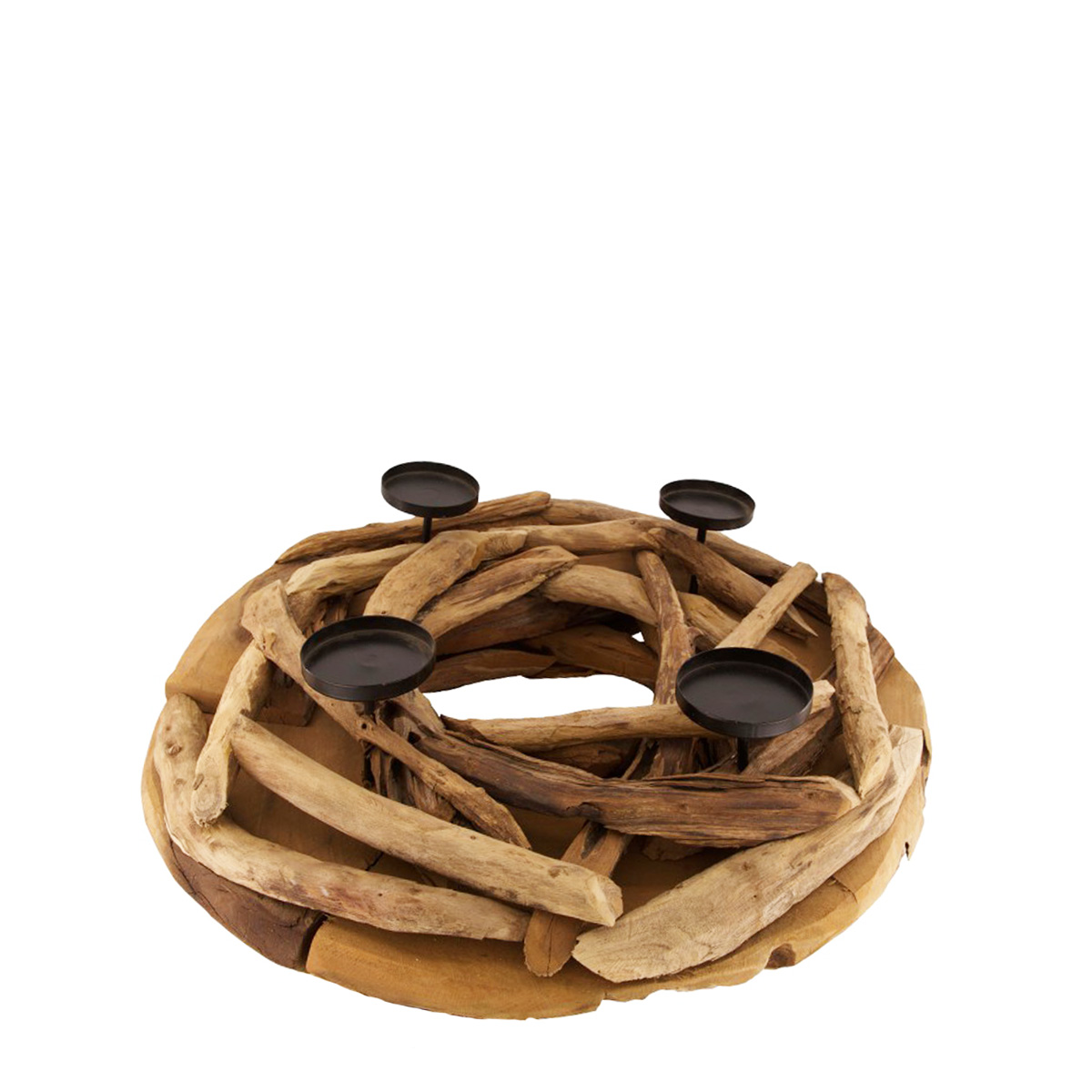 Holz Adventskranz, Treibholz Teak, Ø38cm, DIJK Natural Collections