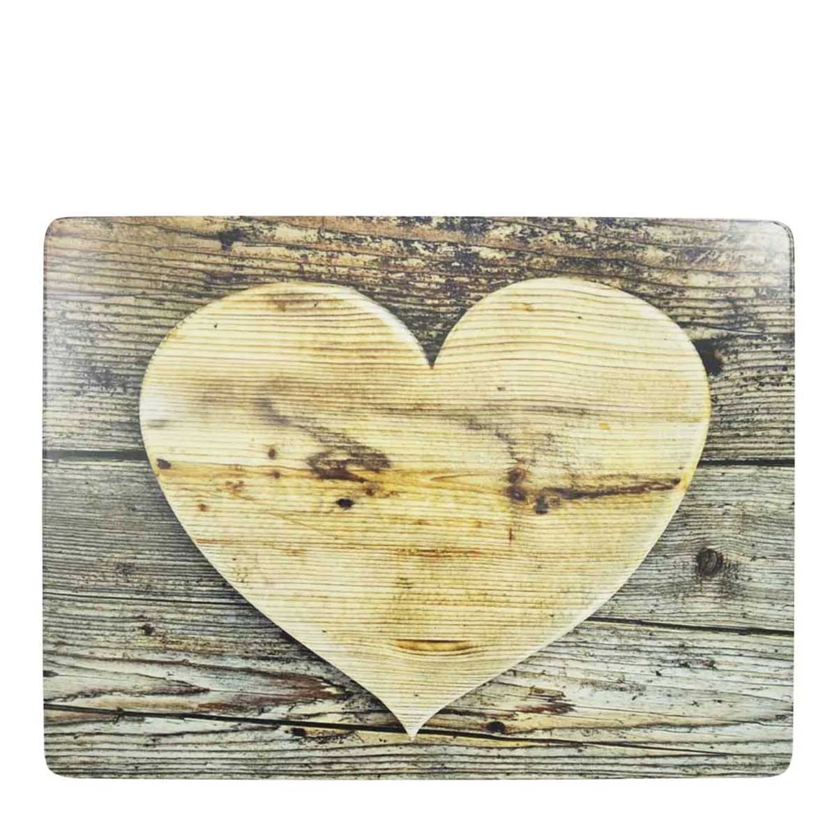 Tischset Herz, Holzherz, 40x30cm, MDF-Kork, Mars & More