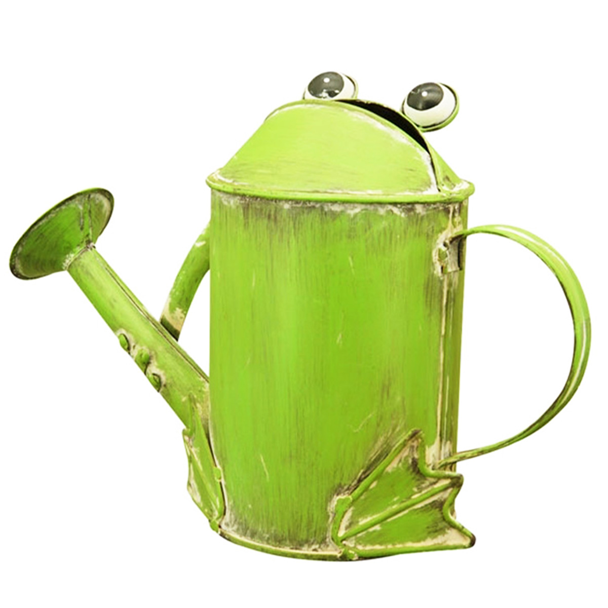 Deko Gießkanne Frosch, Metallkanne in Froschform hellgrün, 32x21cm, Metall