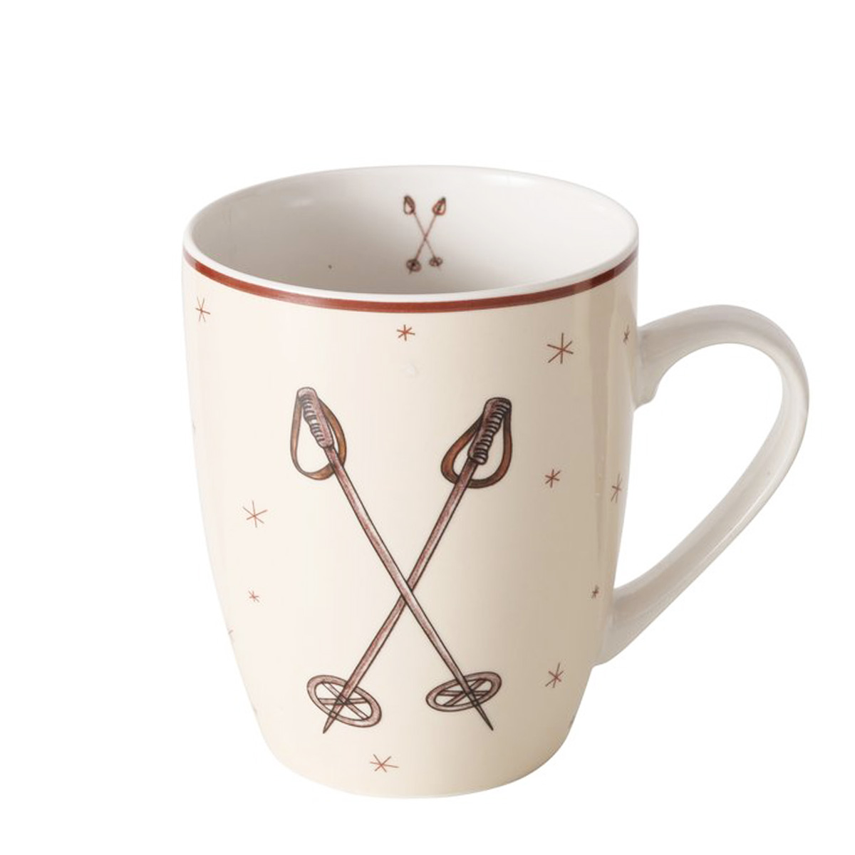 Becher, Mountains, Skistöcke, 350ml, Keramik, Boltze