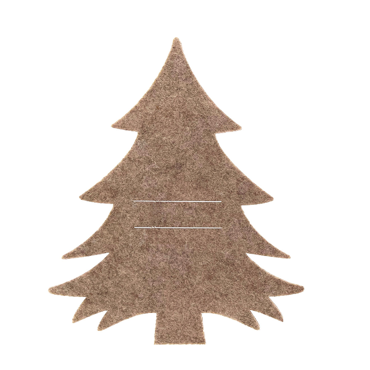 Bestecktasche Tannenbaum, Tannenbaum aus Filz, braun, 19x23cm, Filz