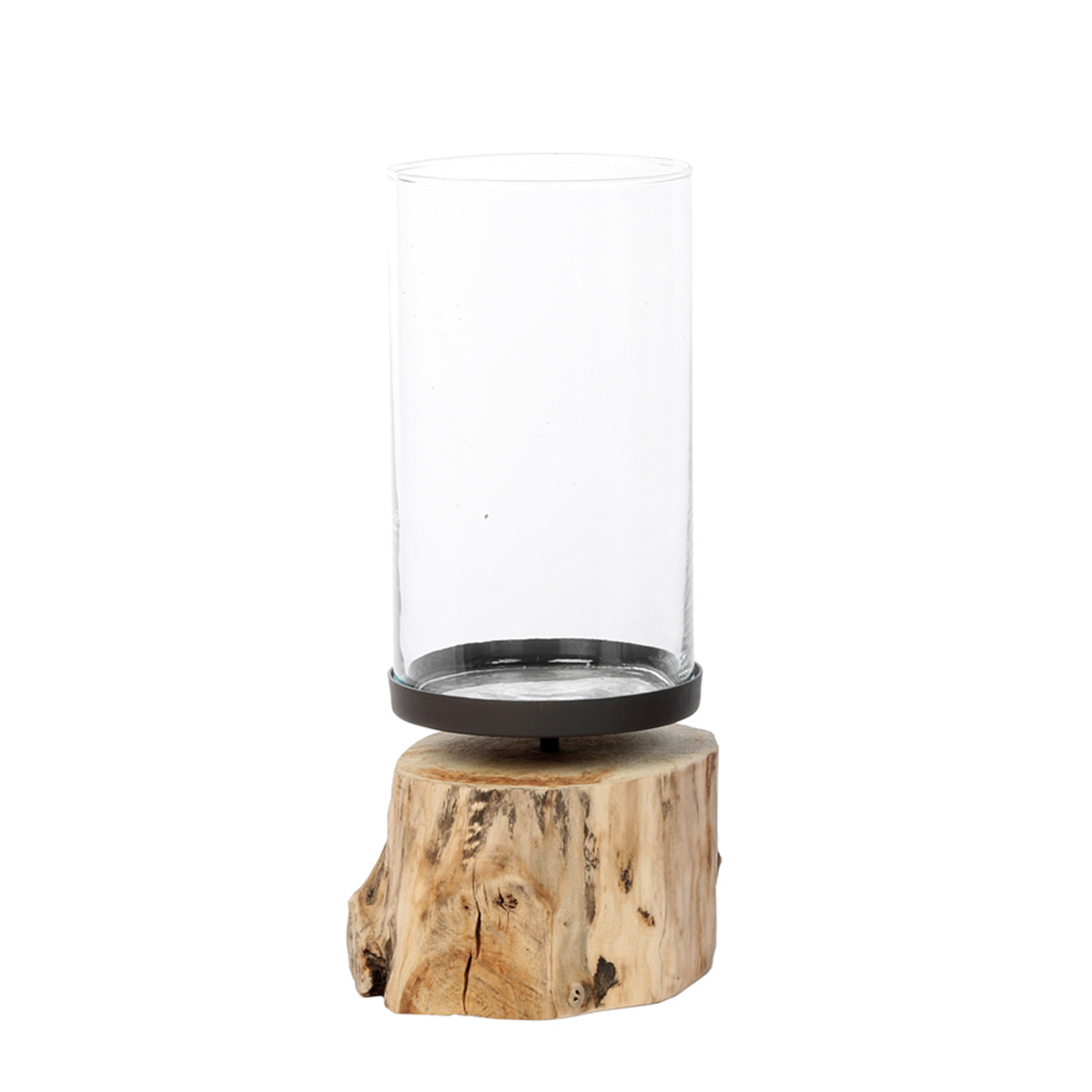 Holz Windlicht, Eiche natur, 45cm, Naturholz, WMG Grünberger