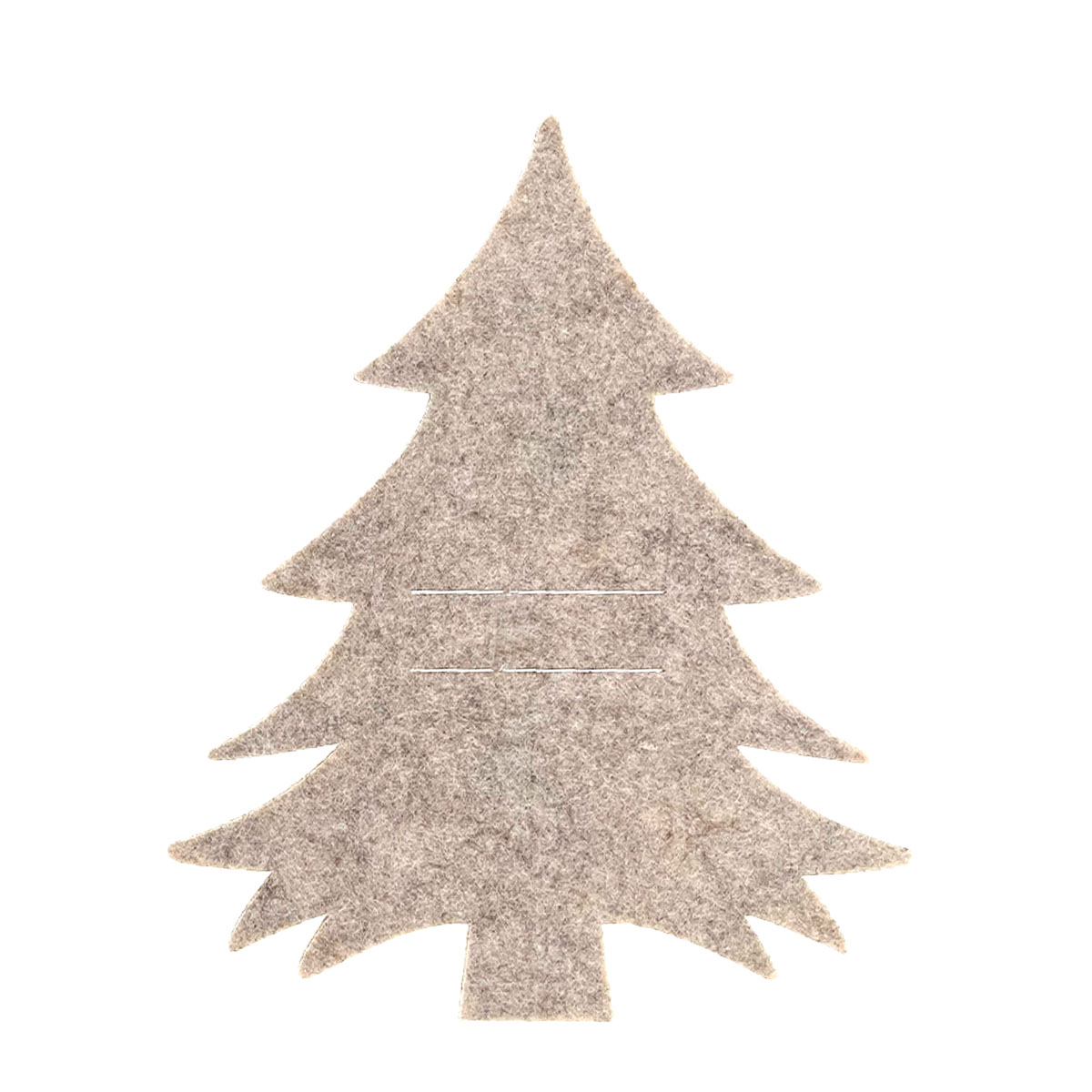Bestecktasche Tannenbaum, Tannenbaum aus Filz, beige/grau, 19x23cm, Filz