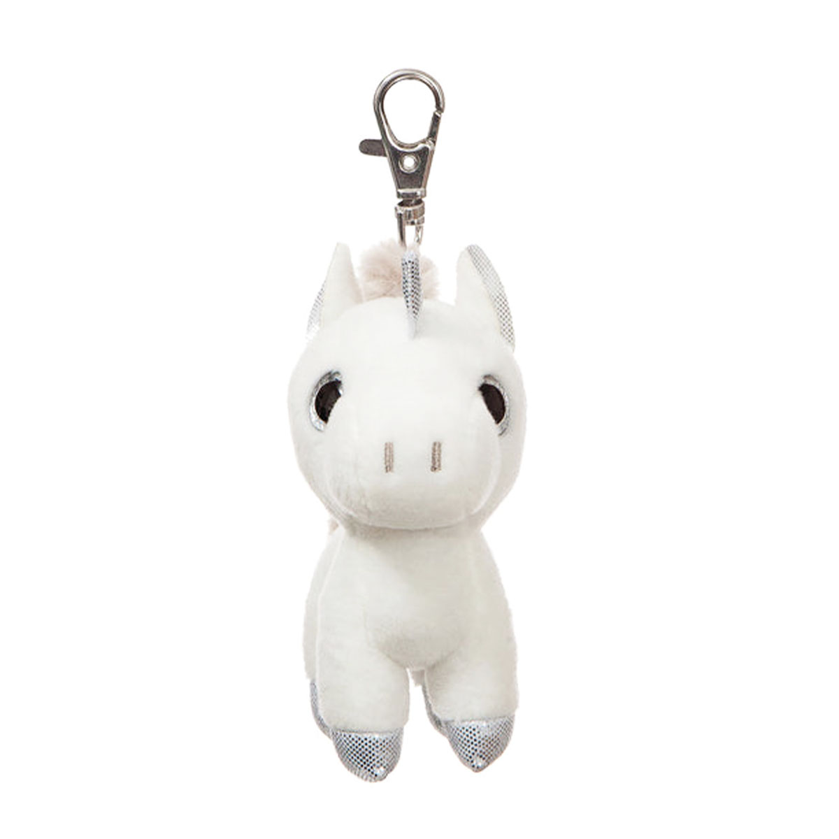 Plüsch Schlüsselanhänger Einhorn Sparkle silber, Sparkle Tales, 13cm, Aurora World