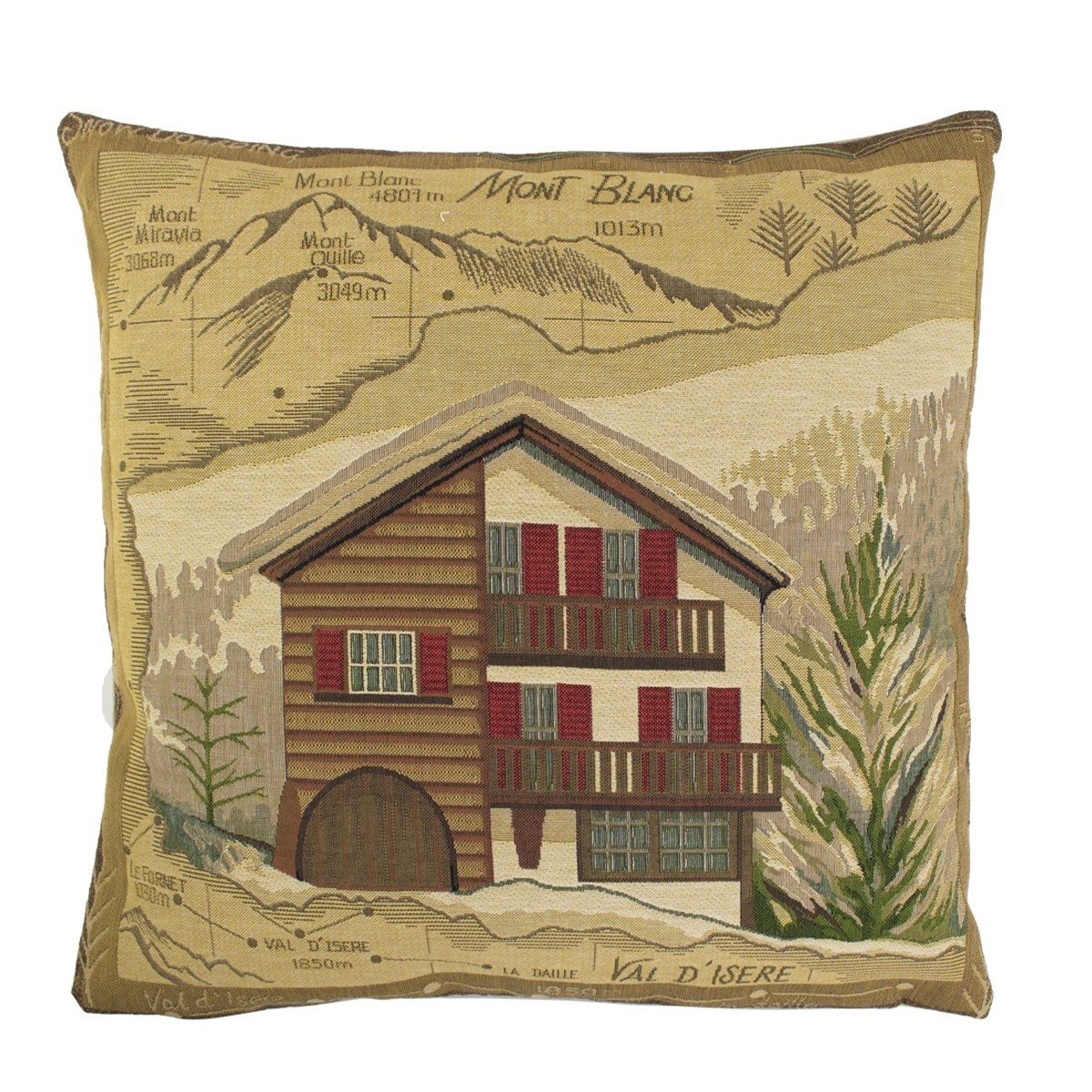 Gobelin Kissen, Chalet Mont Blanc, 45x45cm, Mars & More