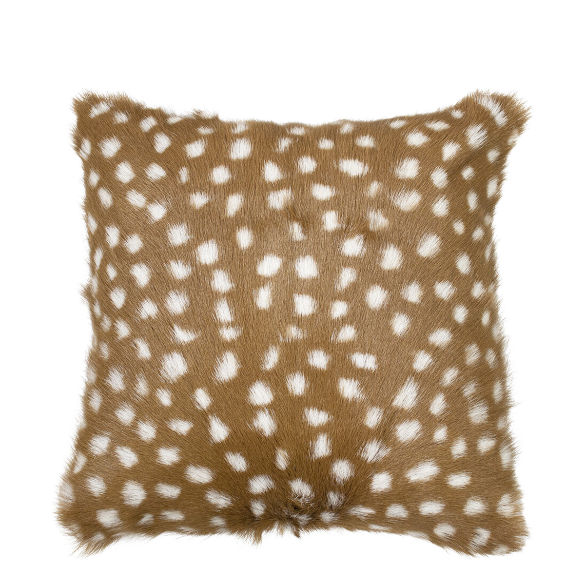 Fellkissen, Ziege, weiß-braun getupft, 40x40cm, Mars & More