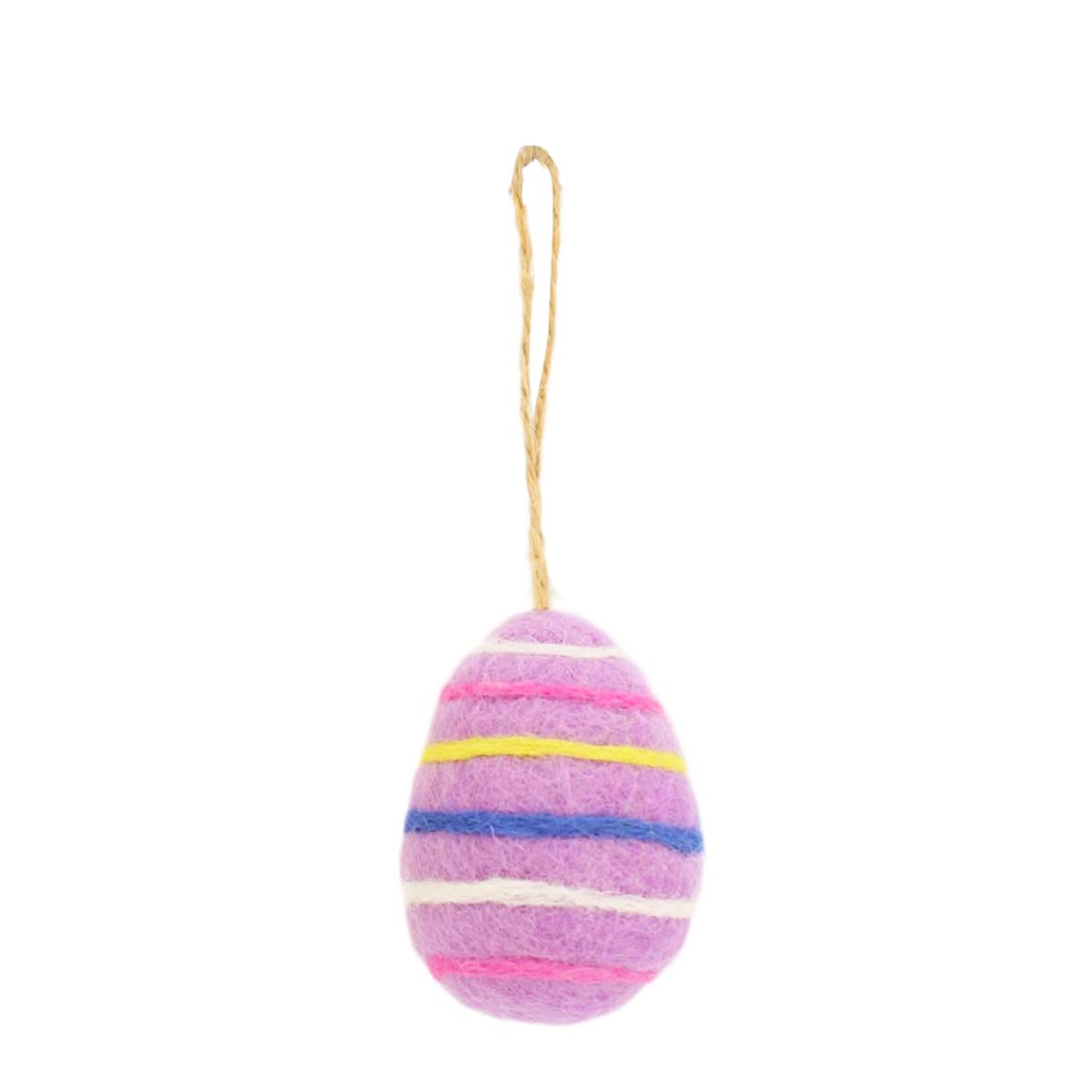 Deko Ei, Osterei aus Filz, lila mit Ringel, 5x7cm, Hänger, DIJK Natural Collections