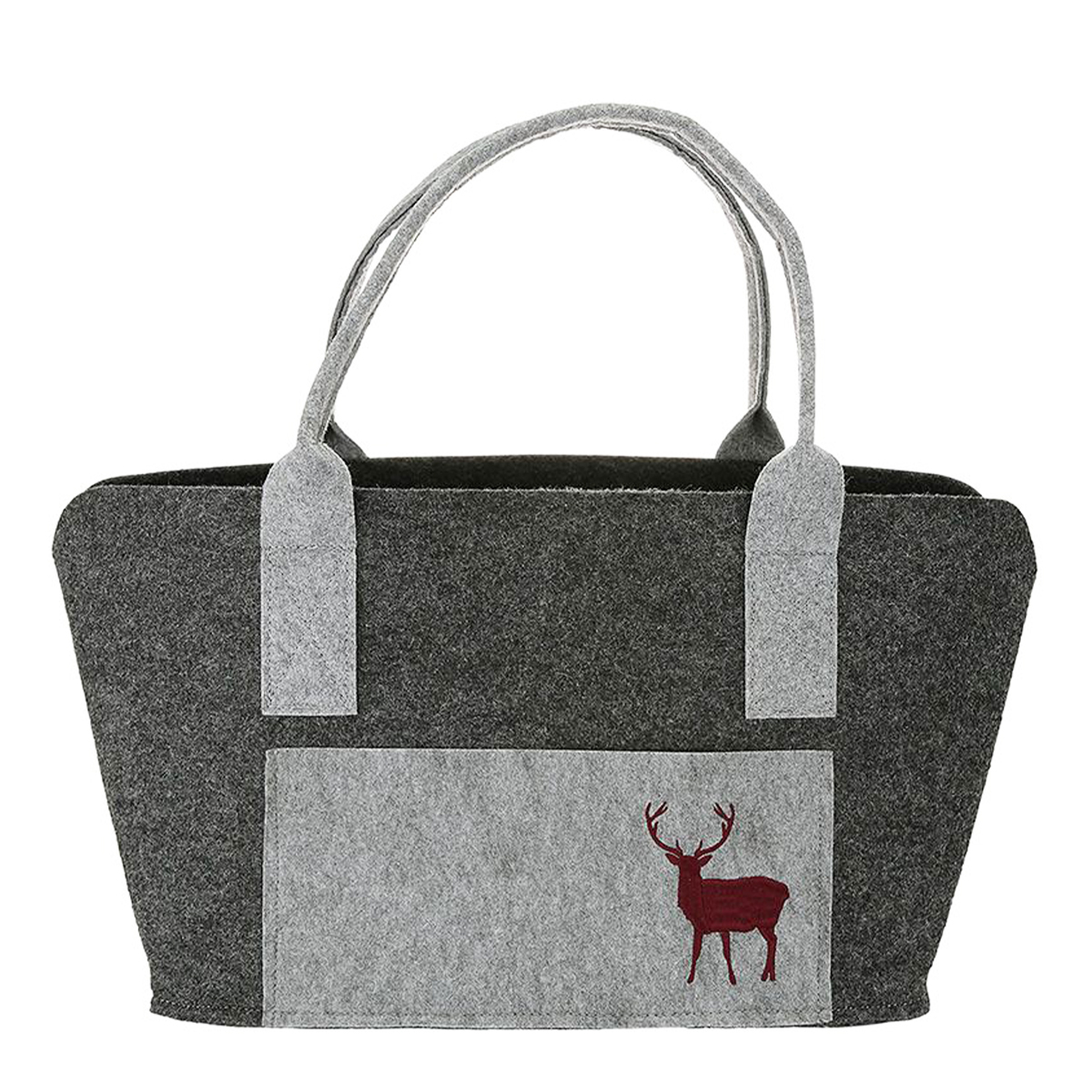 Filztasche Hirsch, mit Seitenfach 26x44cm dunkles grau Gilde