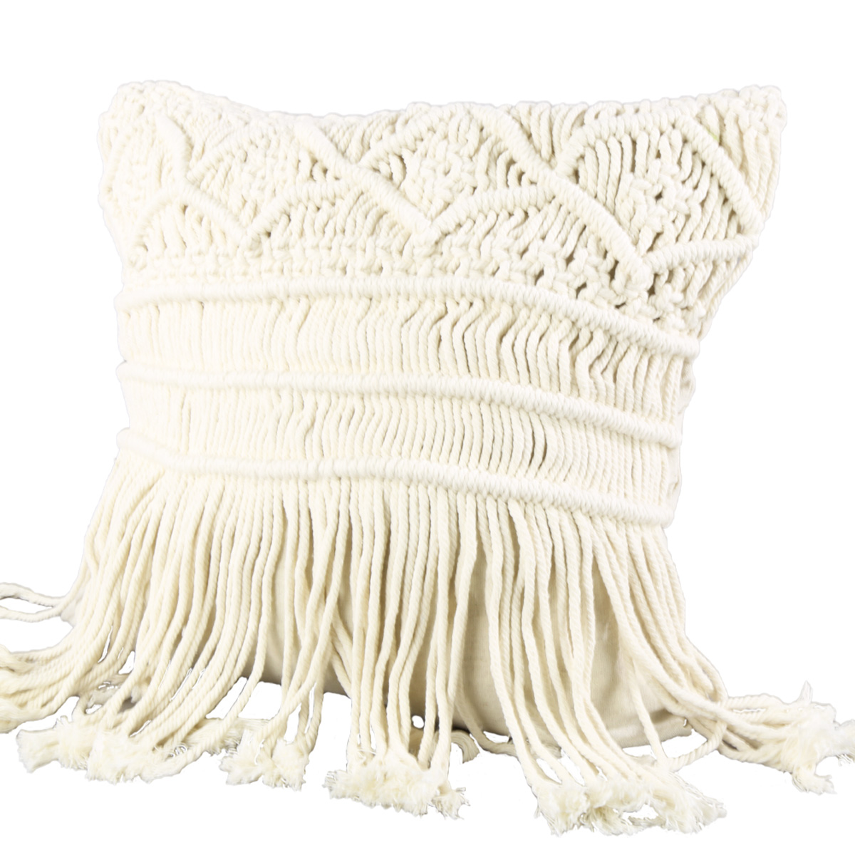 Kissen Boho Makramee creme 45x45cm