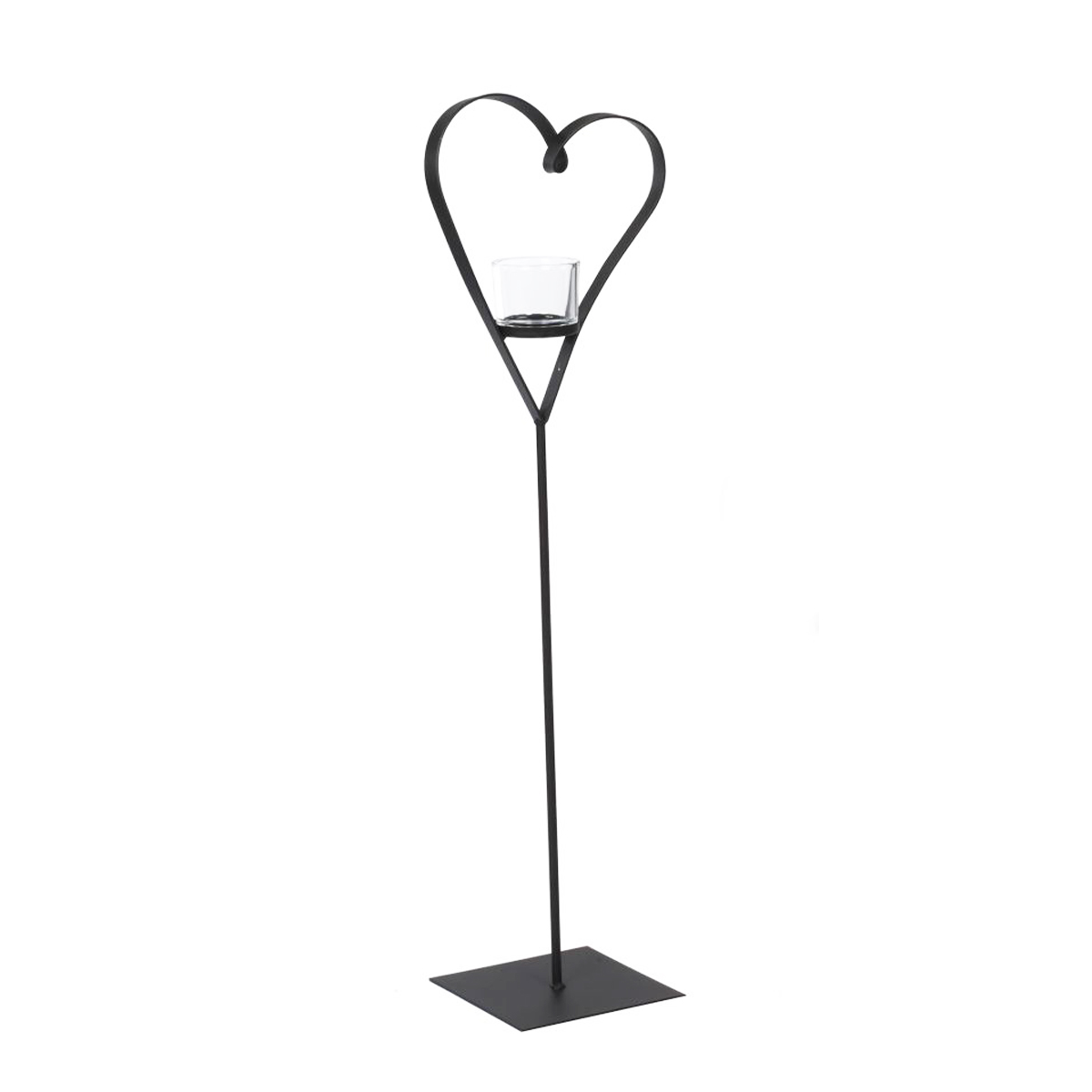 Eisen Windlicht Herz Diana, Herz auf Fuß, 100x25cm, WMG Grünberger