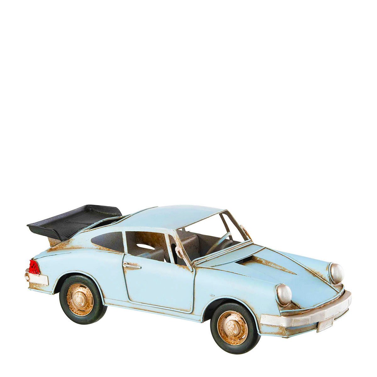 Deko Auto, Oldtimer Porsche blau, used look, 25x10cm, Metall, J-LINE