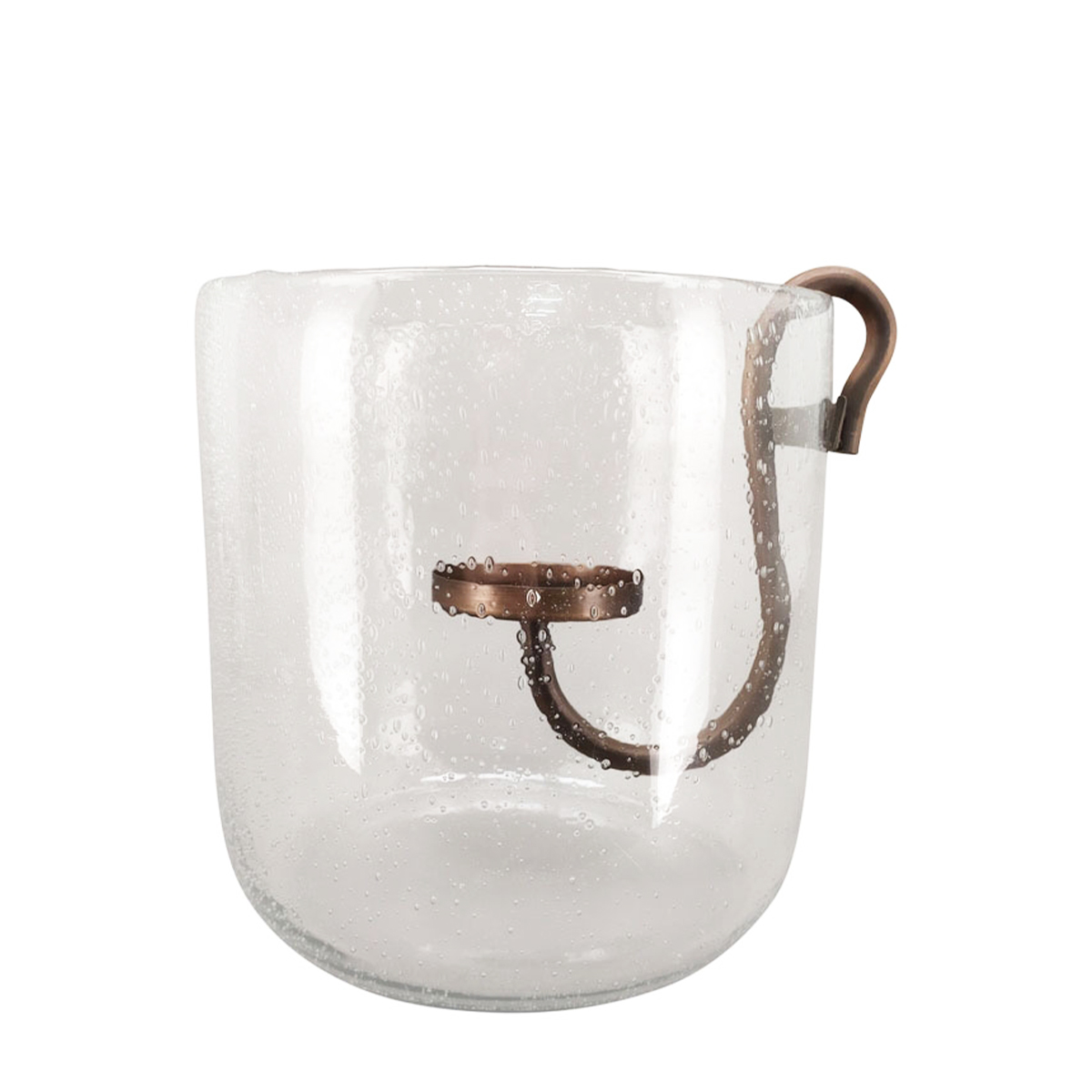 Deko Windlicht, Verre, Glas mit Kerzenhalter, 25x25x25.cm