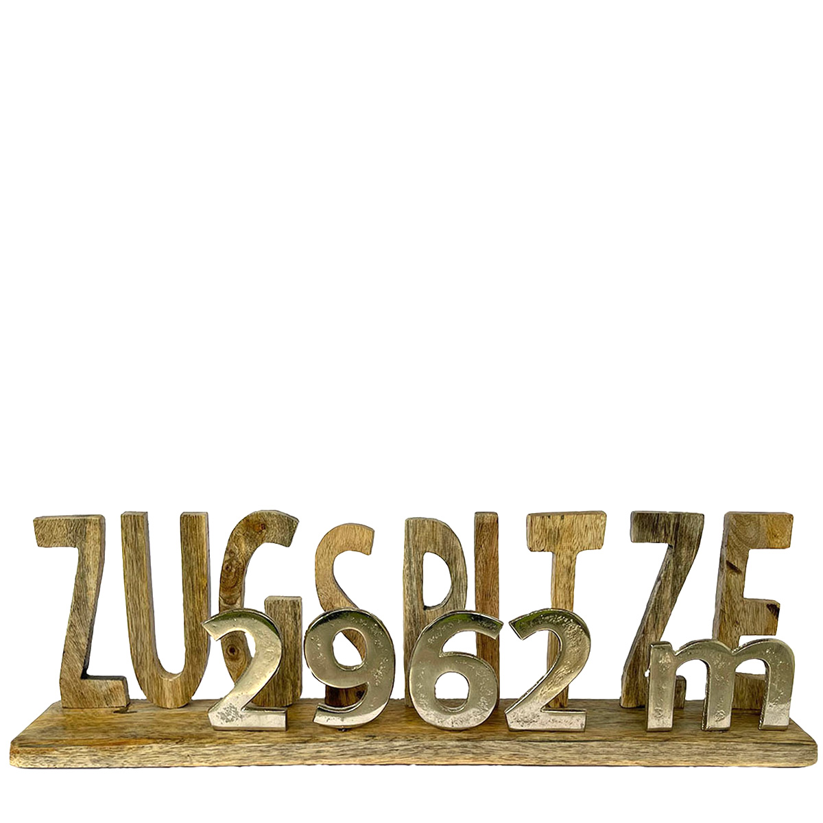 Holzaufsteller Zugspitze, Schriftzug: Zugspitze 2962m , 48cm, Holz-Metall