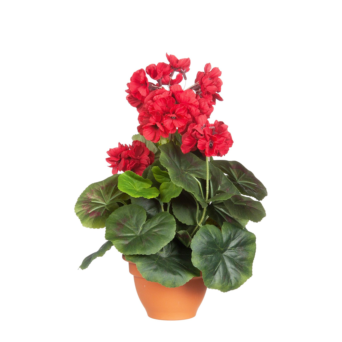 Kunstblume Geranie im Topf, rot, 32cm
