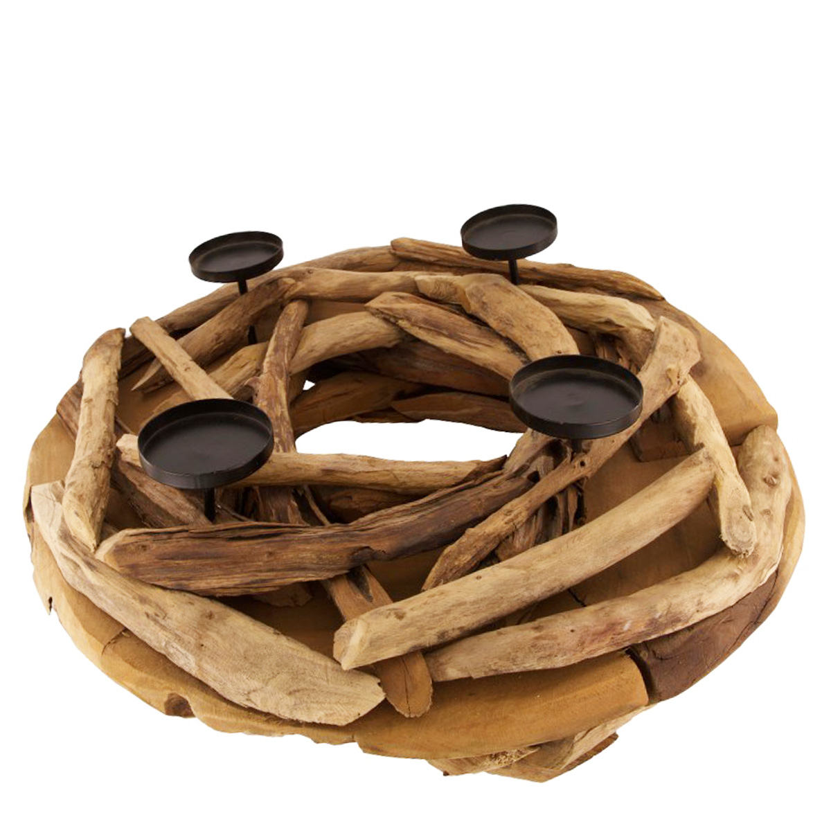 Holz Adventskranz, Treibholz Teak, Ø58cm, DIJK Natural Collections