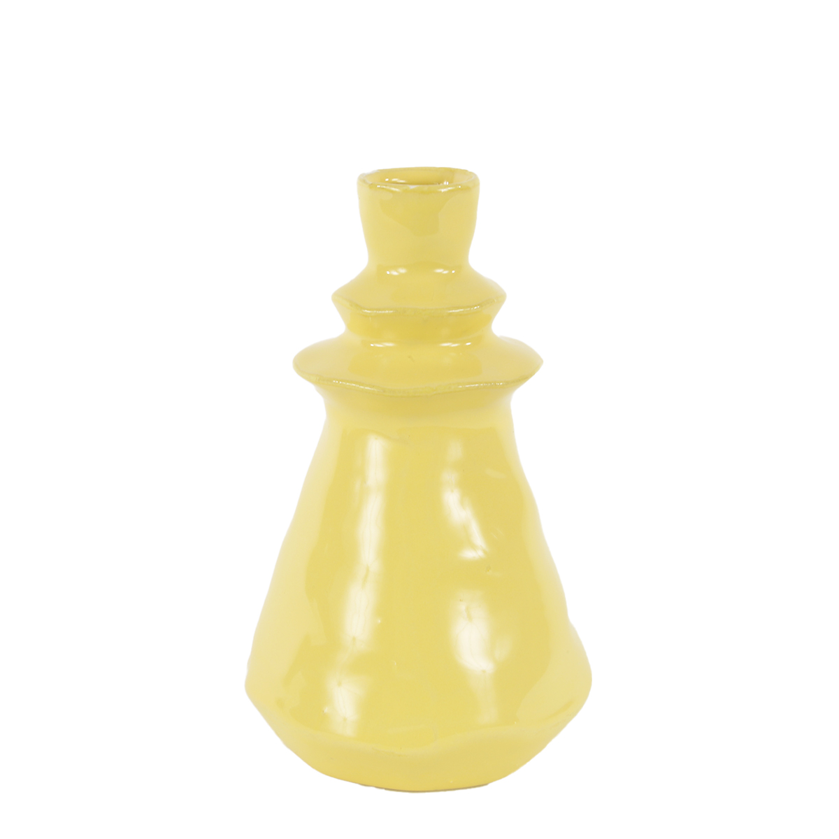 Blumenvase Palermo gelb, 8x15cm, Keramik