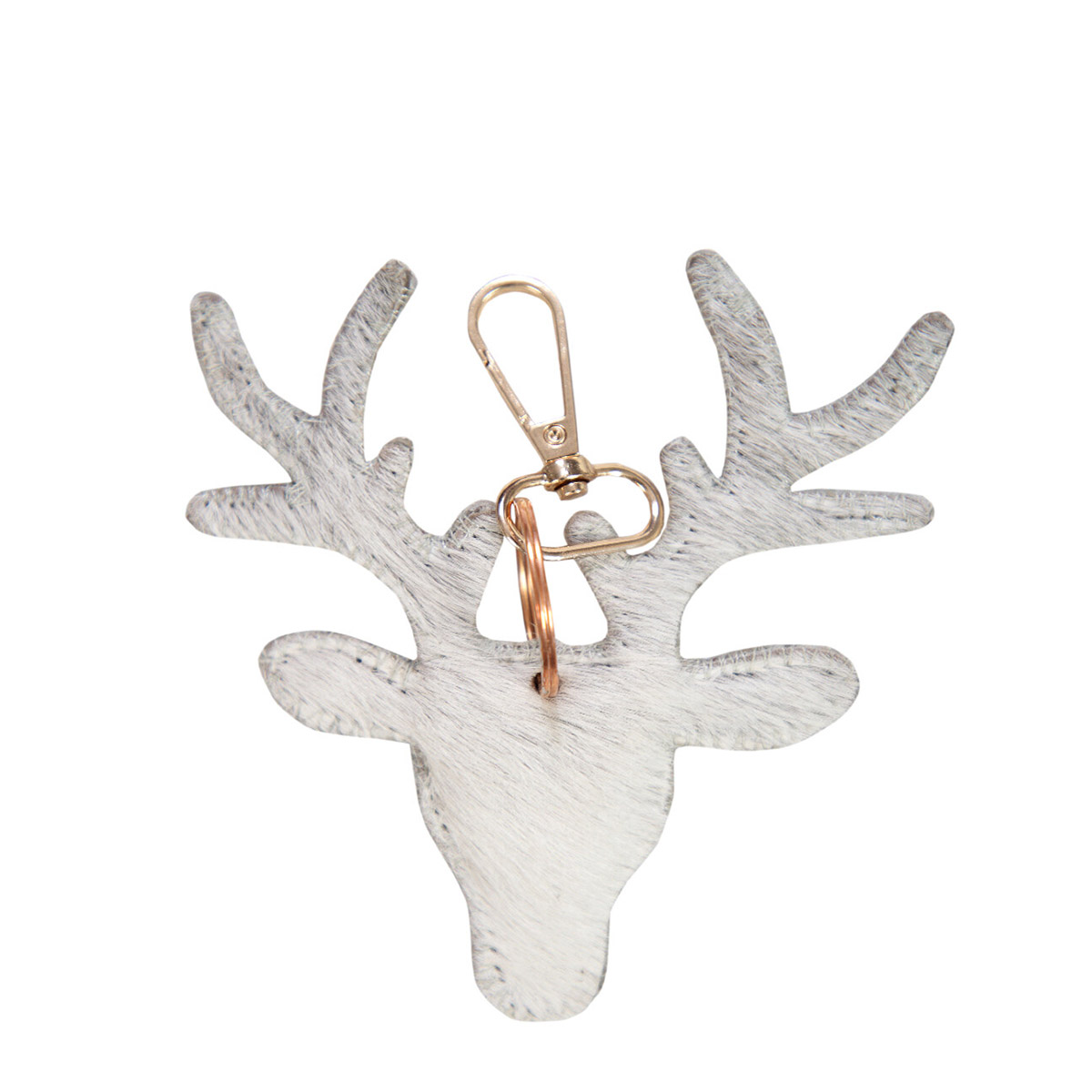 Fell Schlüsselanhänger, Hirsch, grau, 11cm, Mars & More