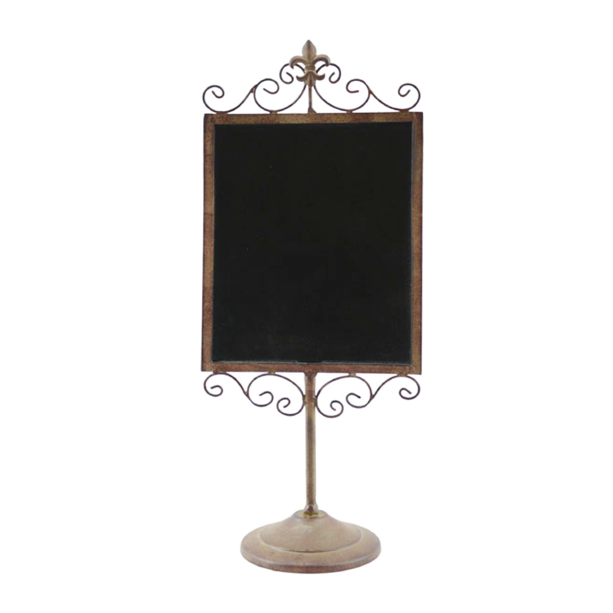 Kreide Tafel auf Ständer, rostfarben lackiert, 51x20cm