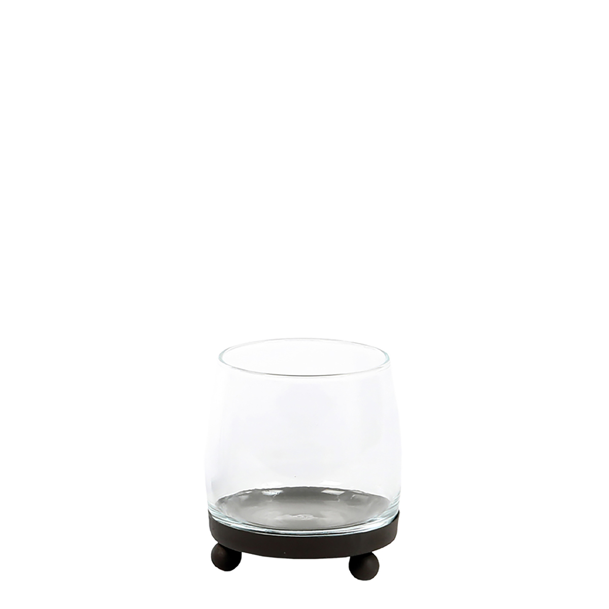 Glas Windlicht, Donegal, 11cm, Glas/Metall, WMG Grünberger