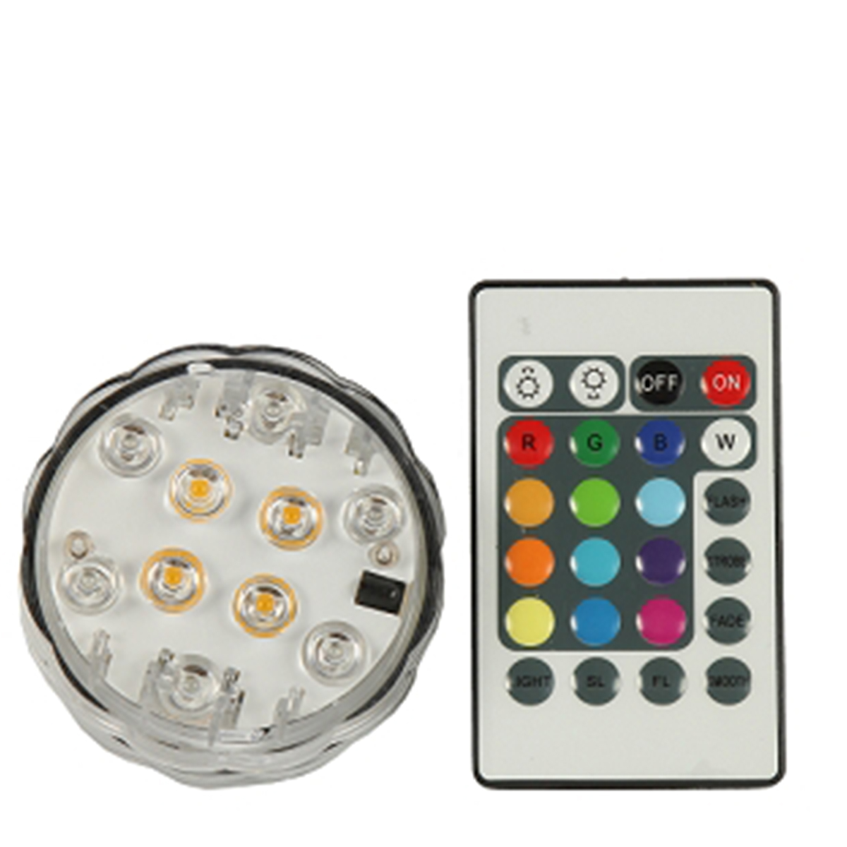 LED Deko Licht mit Farbwechsler, flash & flame, Fernsteuerung, batteriebetrieben, Ø 7cm