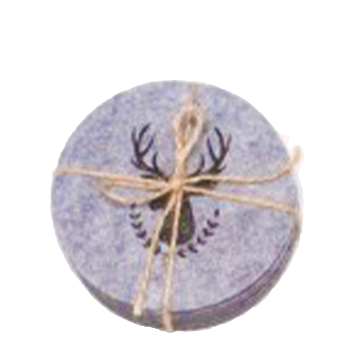 Filz Untersetzer Hirsch, Hirschkopf, 6tlg., grau, Ø10cm, Gerrys Garden