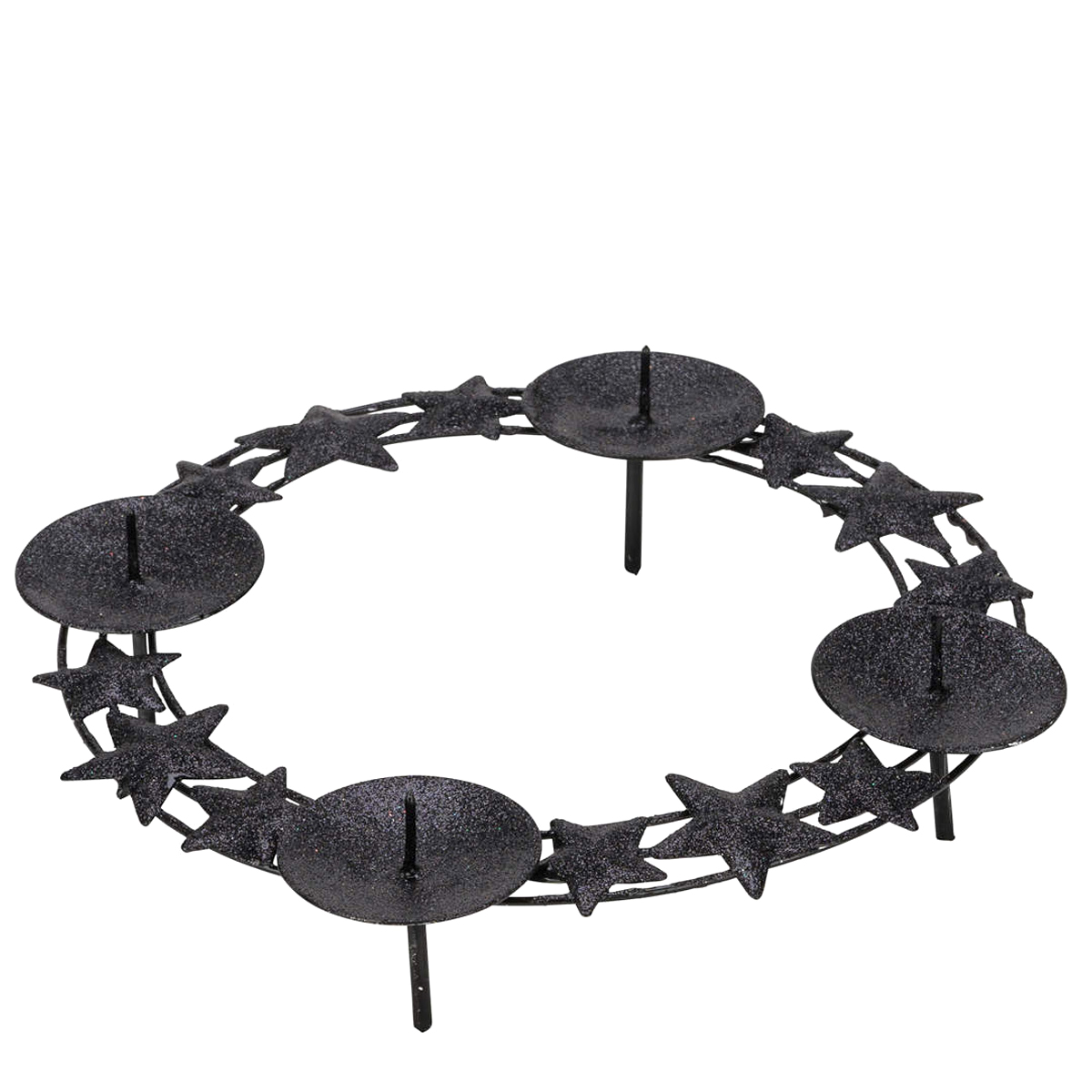 Deko Adventskranz, Kranz mit Sterne schwarz, Ø 35cm