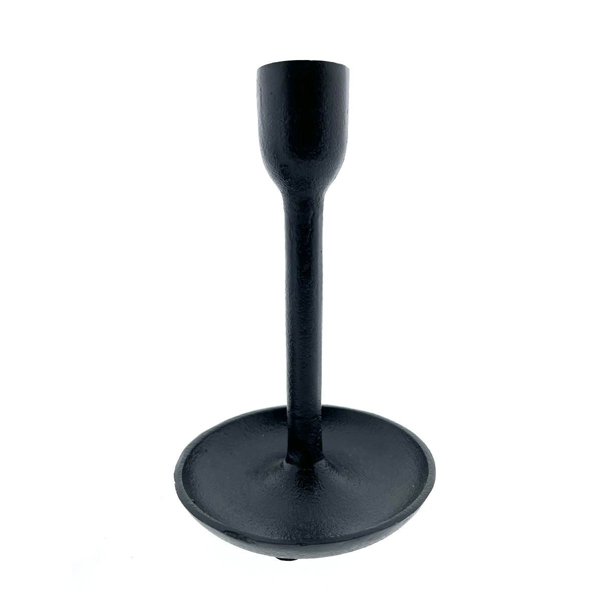 Kerzenständer mit Schale, schwarz, 18cm, Metall