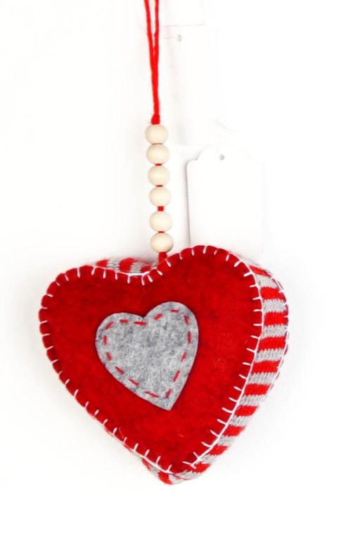 Filz Herz rot 9cm, Hänger