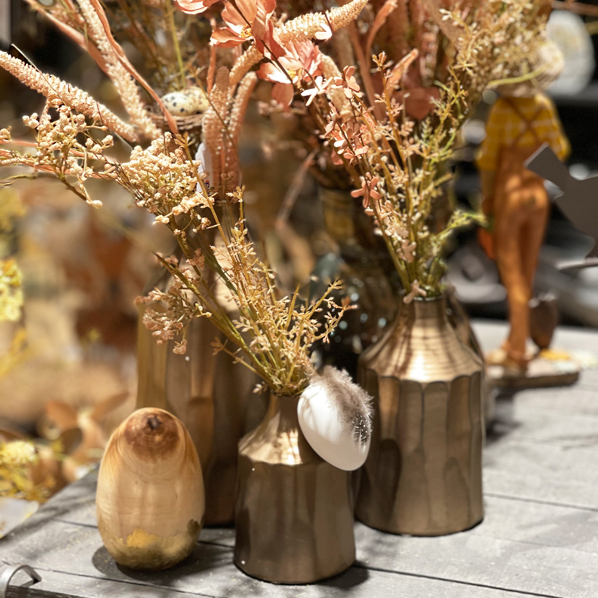 Vase, cognac matt, 18cm