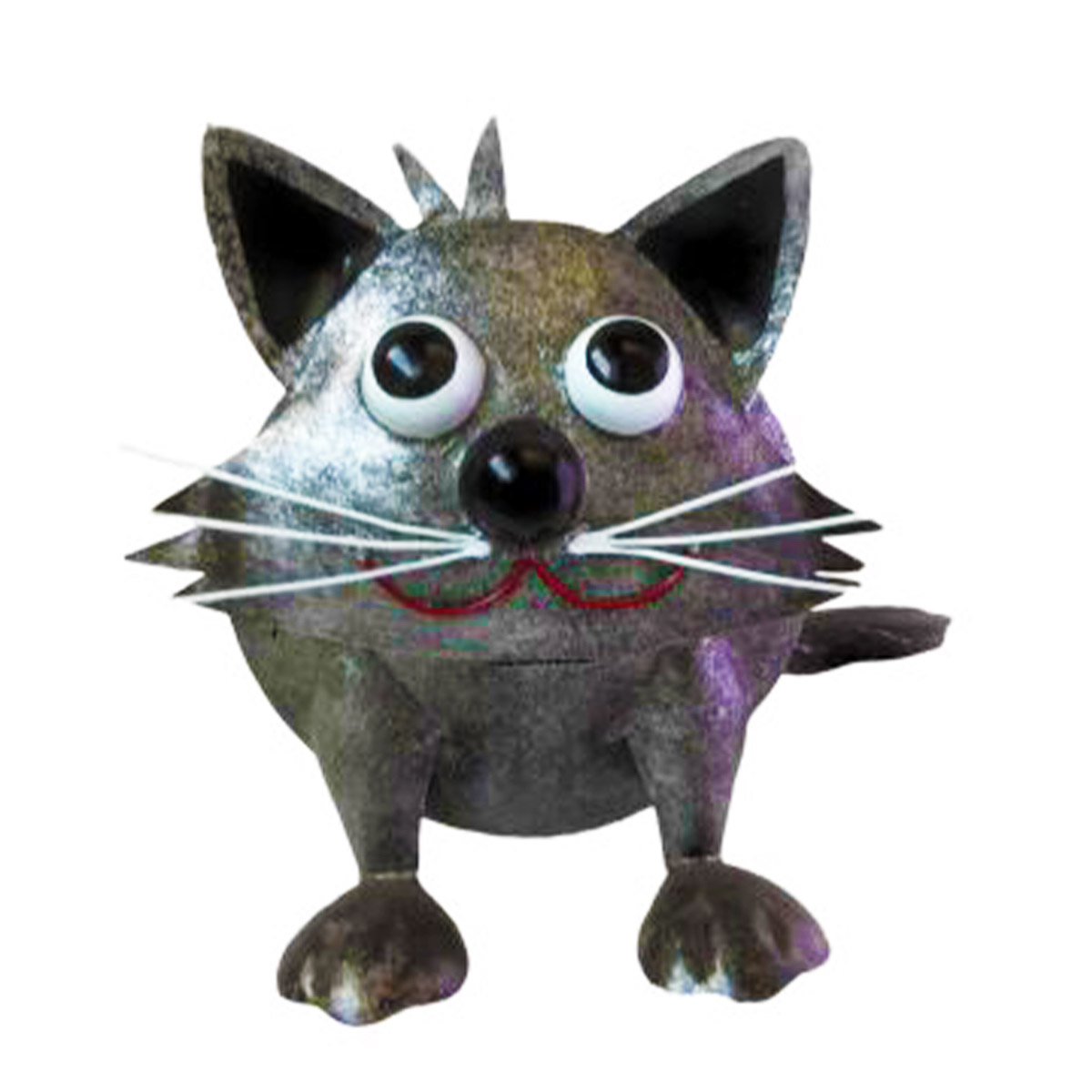 Deko Katze, Metallkatze silber, 29x31cm, Medusa