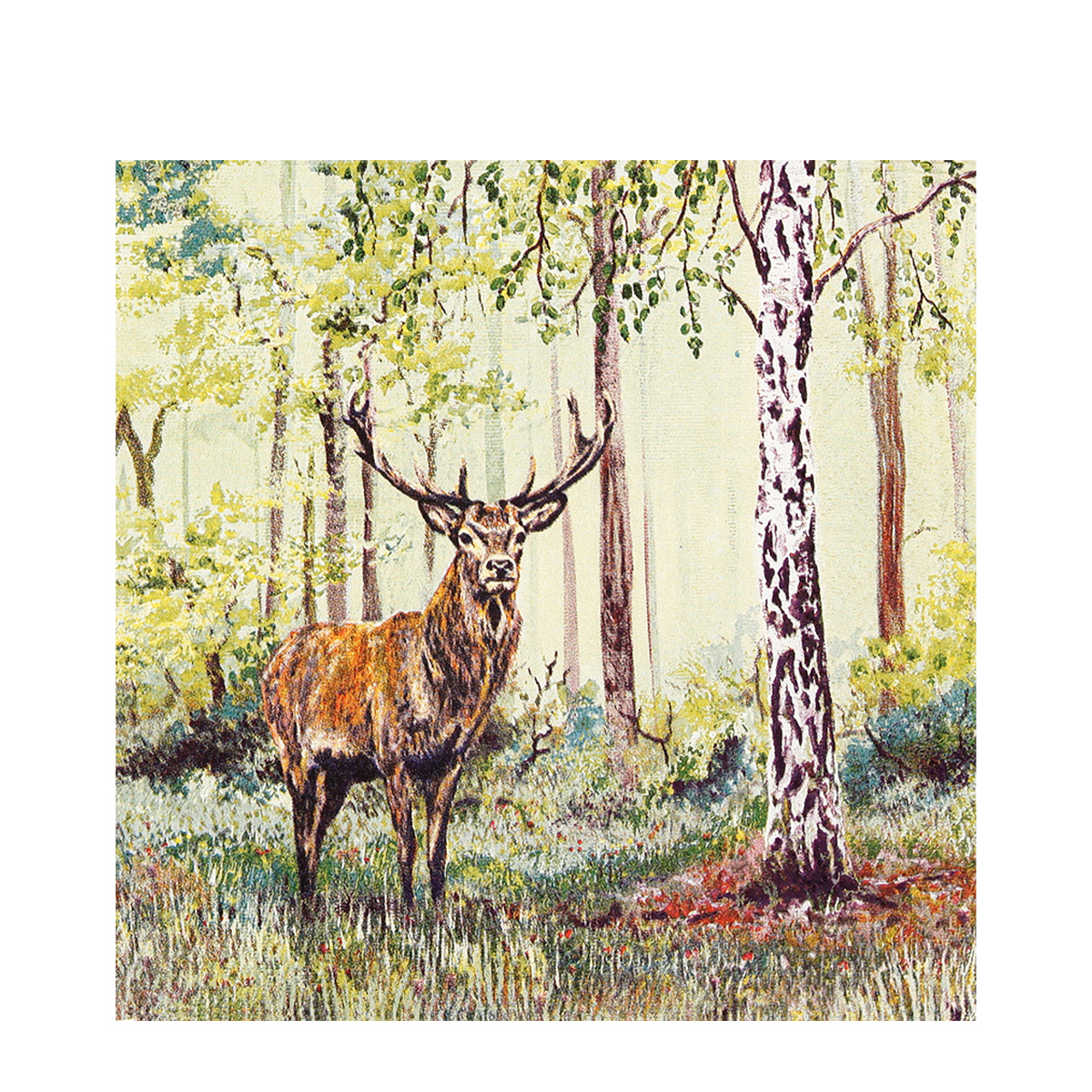 Home Fashion Papierservietten Hirsch im Wald, Wild Deer, Lunch 33x33cm