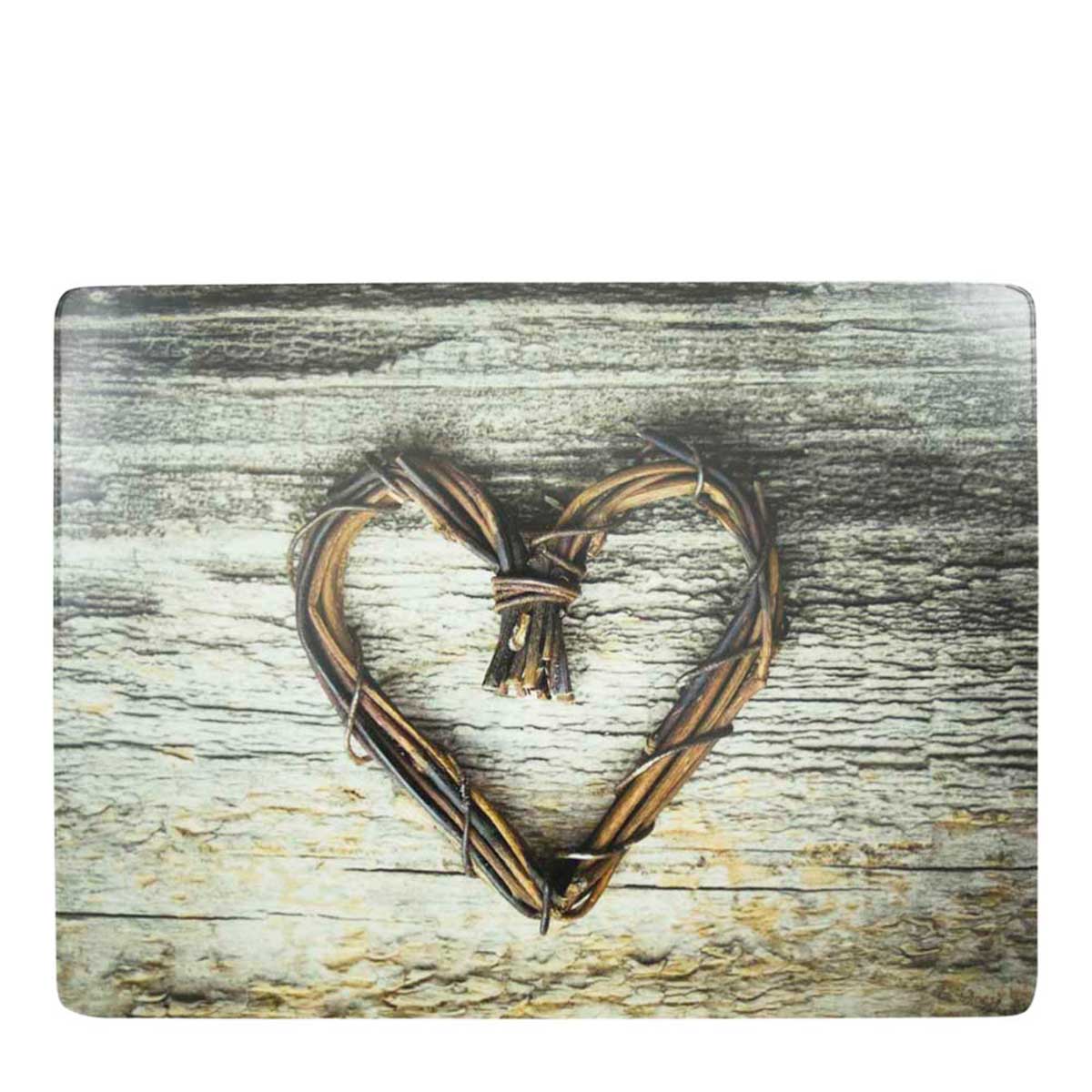 Tischset, Herz aus Zweigen, 40x30cm, MDF-Kork, Mars & More
