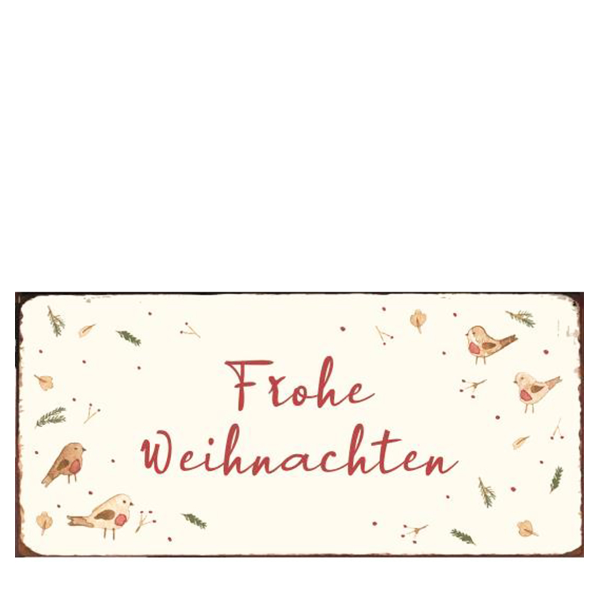 Metallschild Weihnachten mit Spruch, Schild Frohe Weihnachten, 7x15cm, Ib Laursen