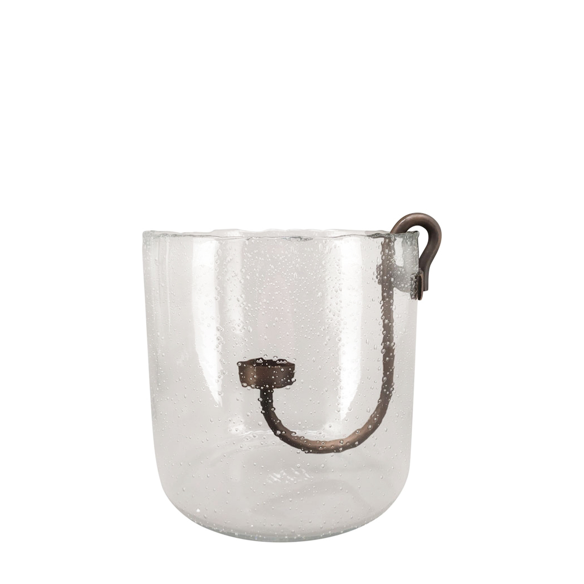 Deko Windlicht, Verre, Glas mit Kerzenhalter, 19x19x20.cm