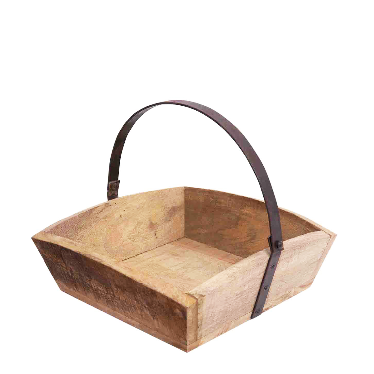 Deko Holzkorb mit Henkel, 30x30cm