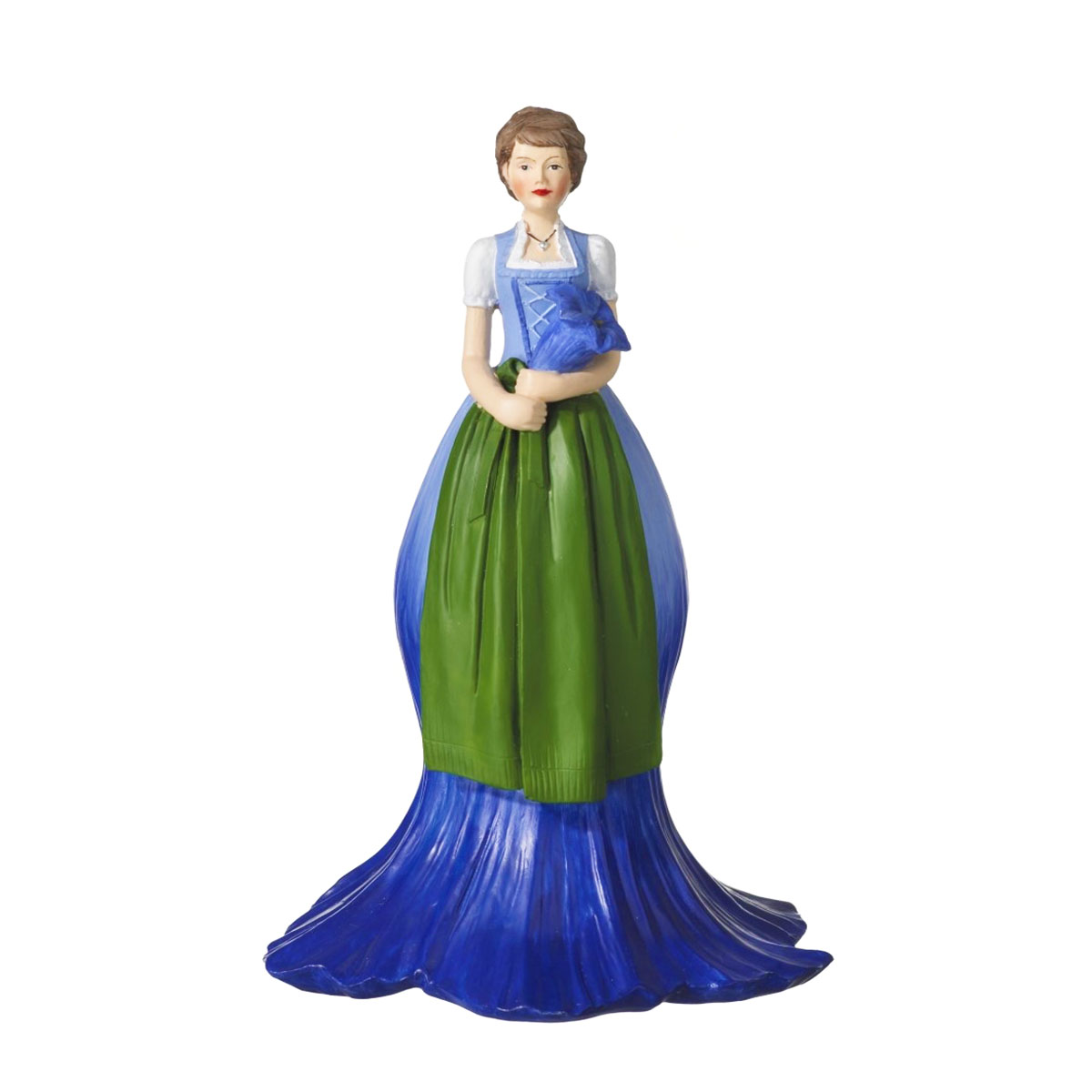 Deko Blumenmädchen Enzian, Enzianmädchen, blau, 17cm, stehend, Fiebiger Floristik