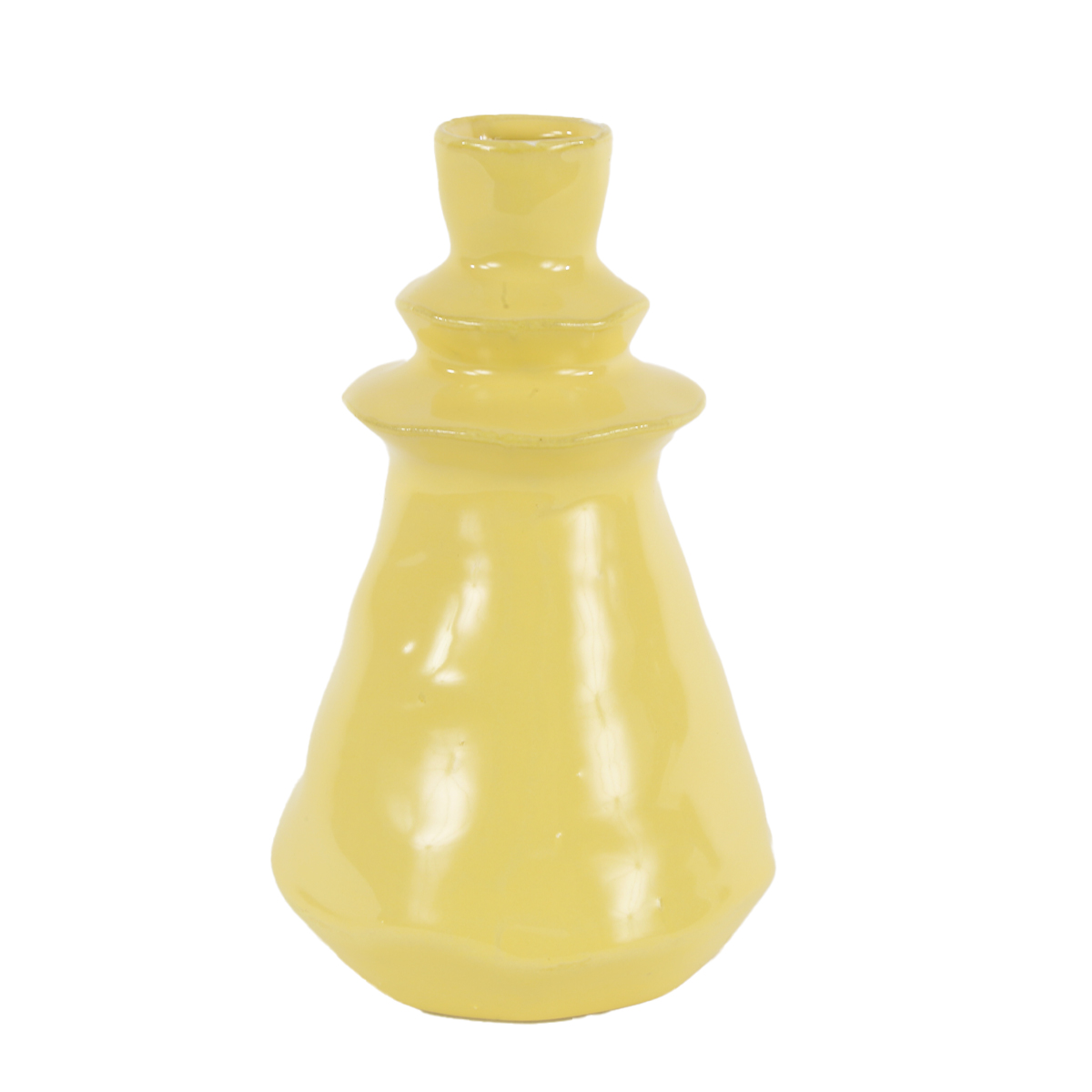 Blumenvase Palermo gelb, 12x20cm, Keramik