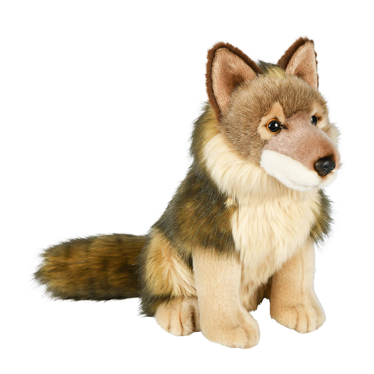 Plüschtier Wolf, Wolf sitzend, braun-beige, 30cm, Uni Toys