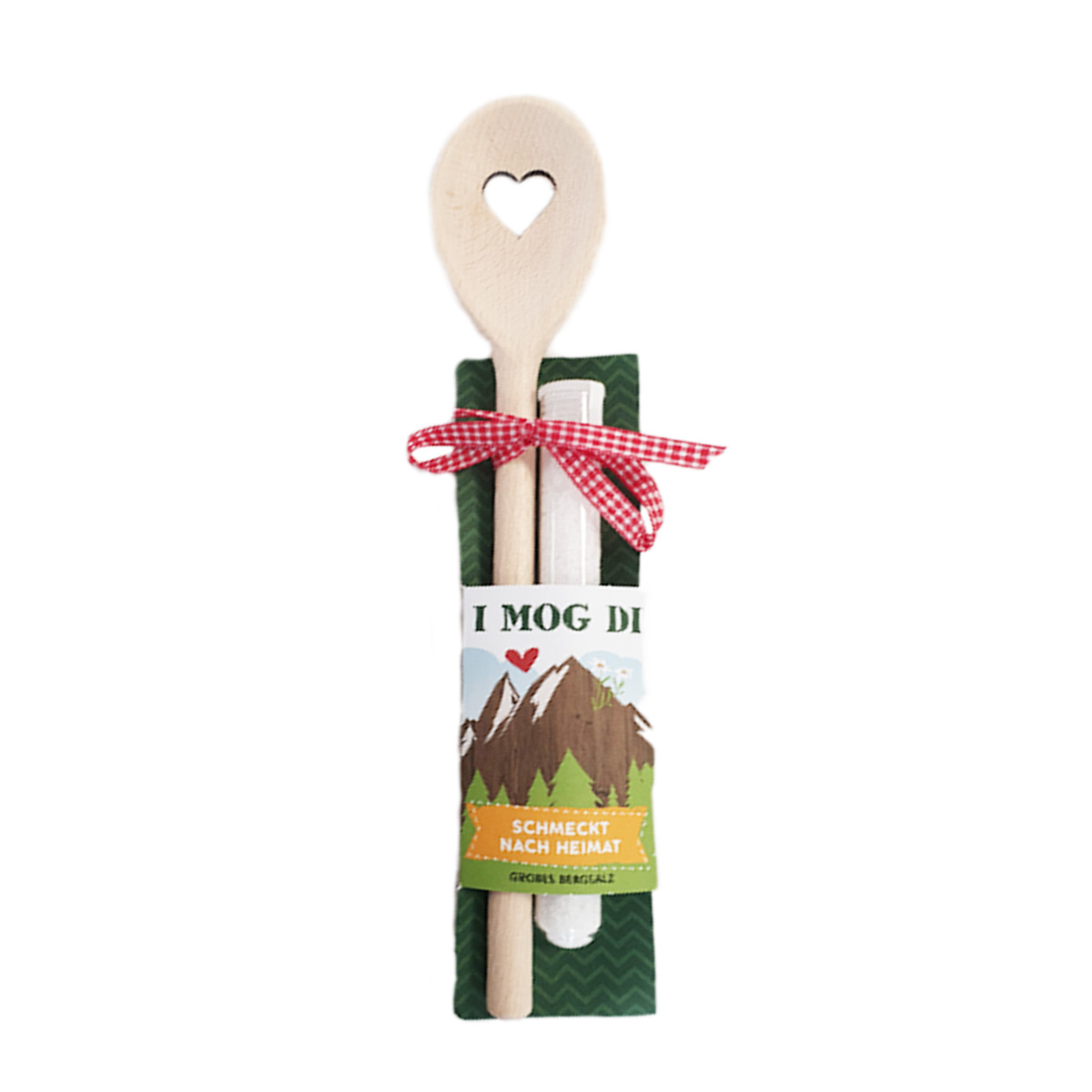 Holz Kochlöffel mit Kristallsalz  I mog di Gilde