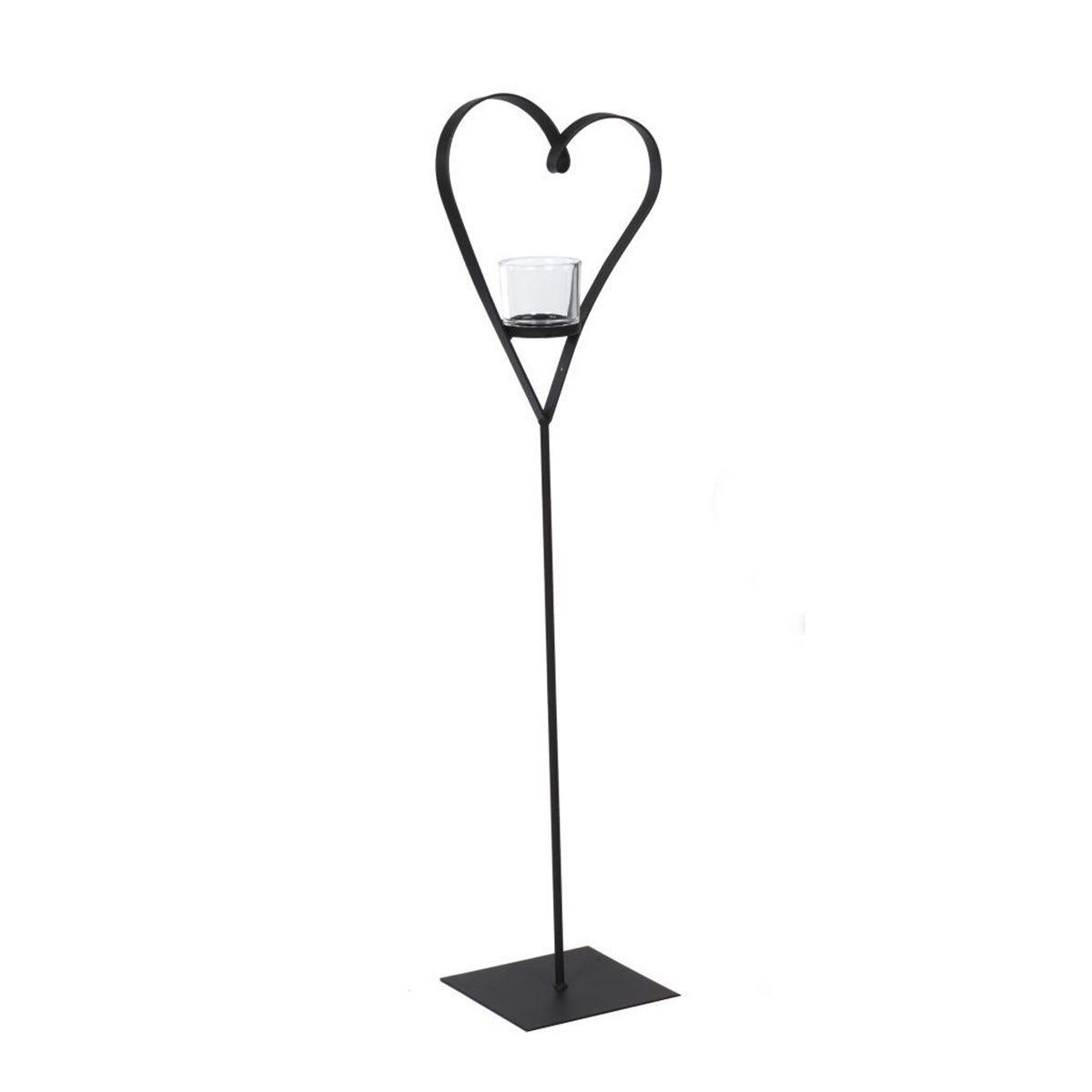 Eisen Windlicht Herz Diana, Herz auf Fuß, 135x30cm, WMG Grünberger