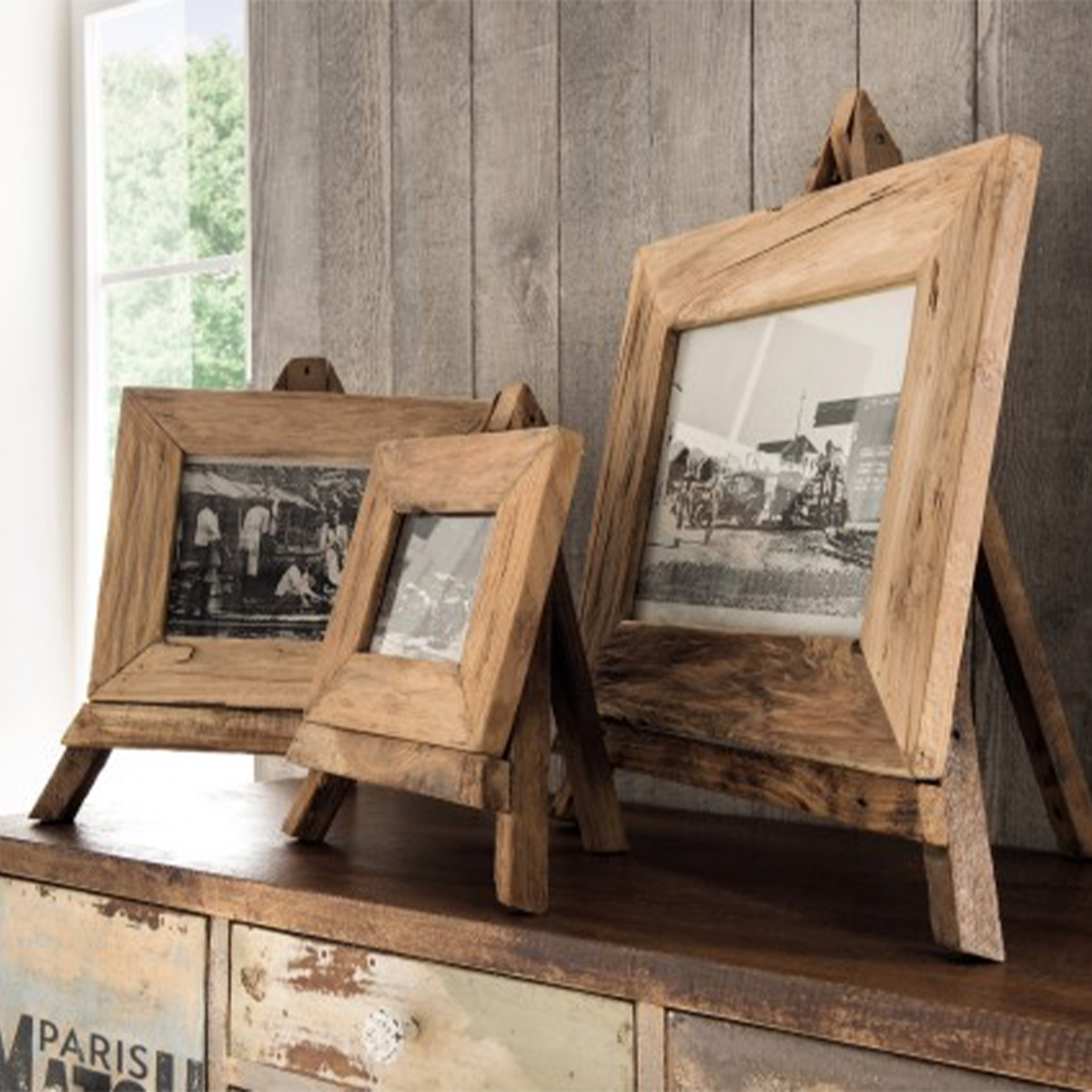 Holz Bilderrahmen/ Fotorahmen mit Ständer 30cm Die Faktorei