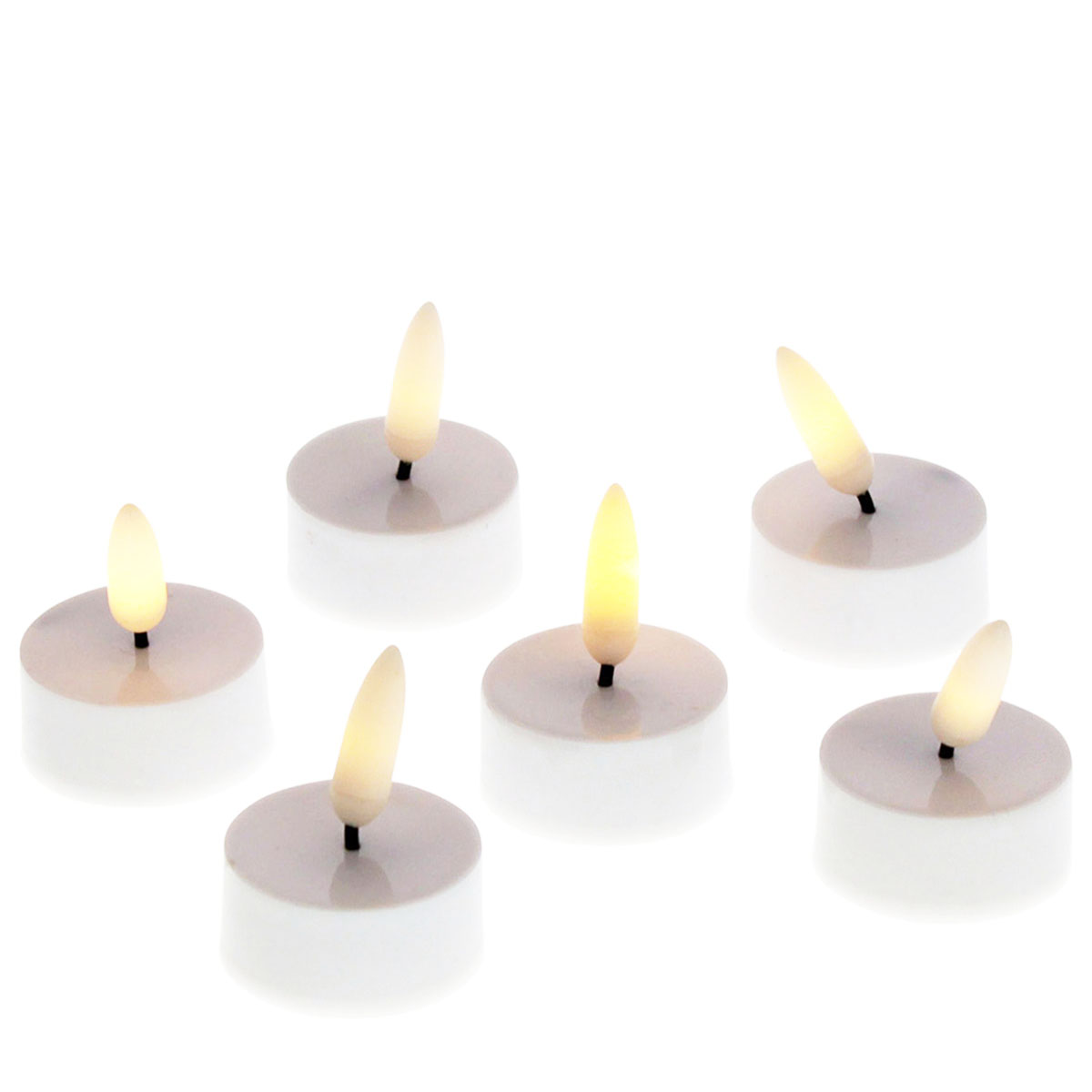LED Teelichte 3D Flame weiß 5cm Set/ 6 Teelichte Werner Voß