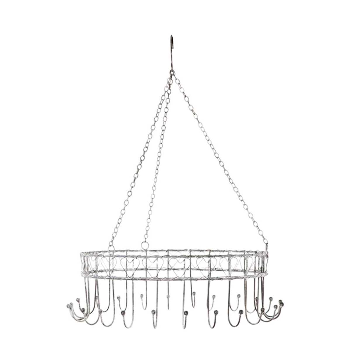 Deko Kräuter Krone rund, grau-weiß, used look, Ø30cm, Zink