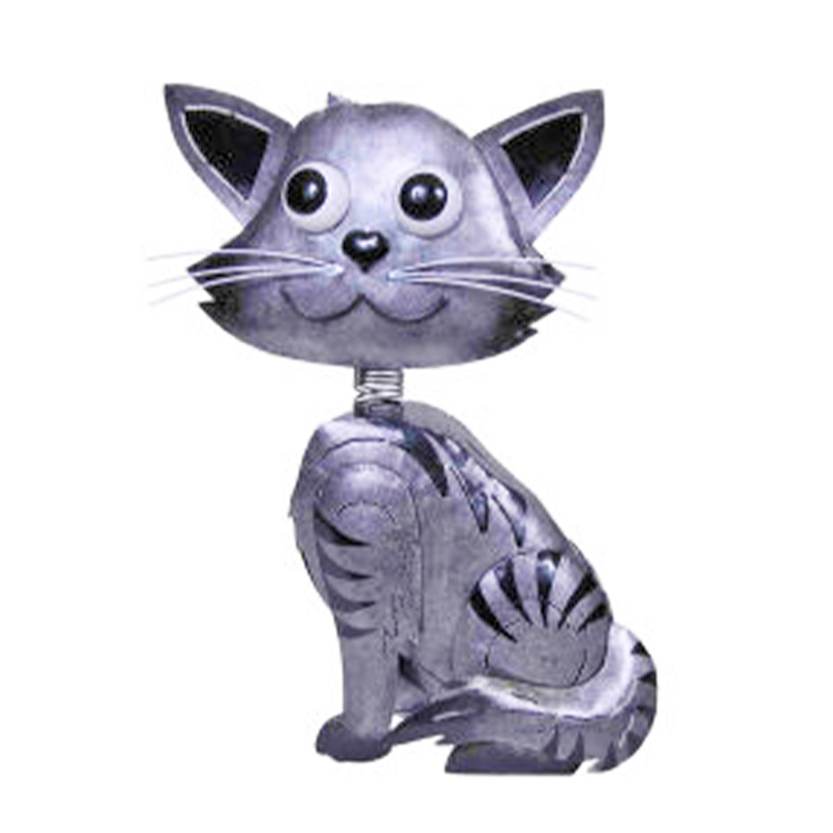 Deko Katze Felix, Metallkatze silber, 41x30cm, Medusa